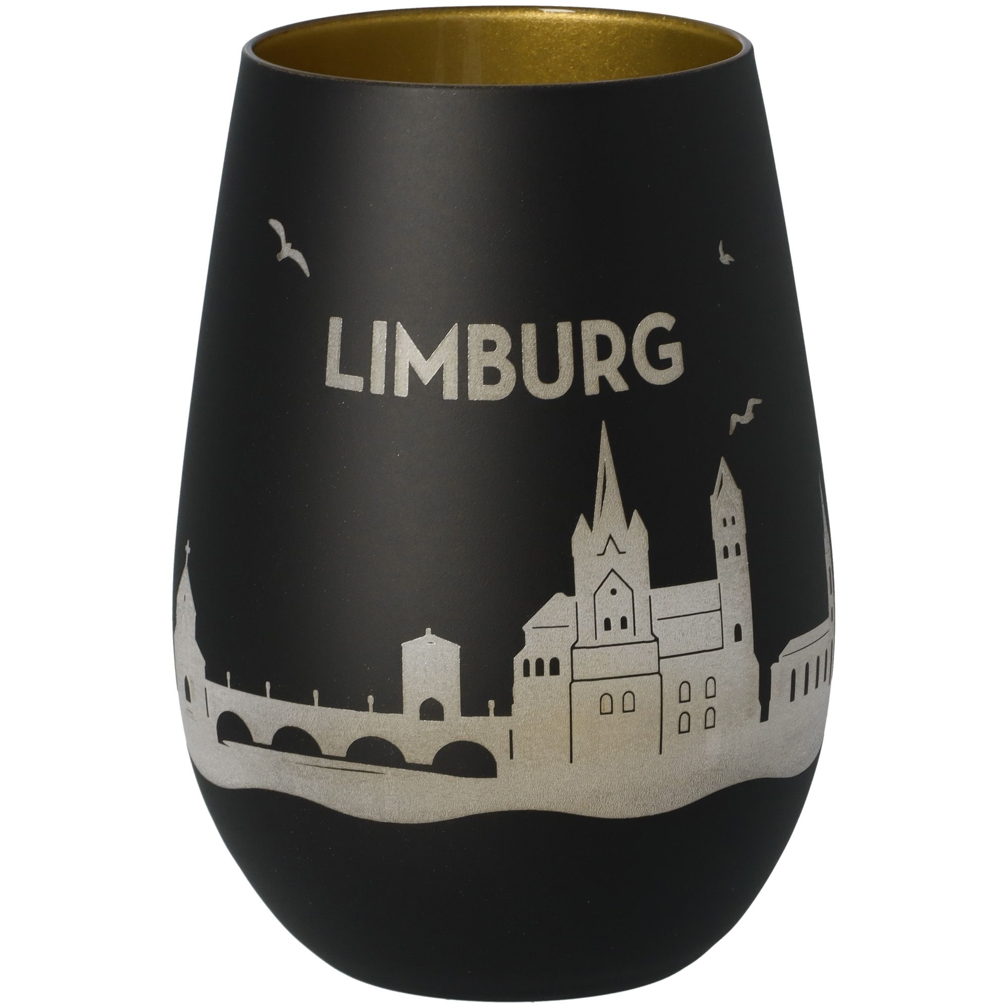 Windlicht Skyline Limburg Schwarz/Gold