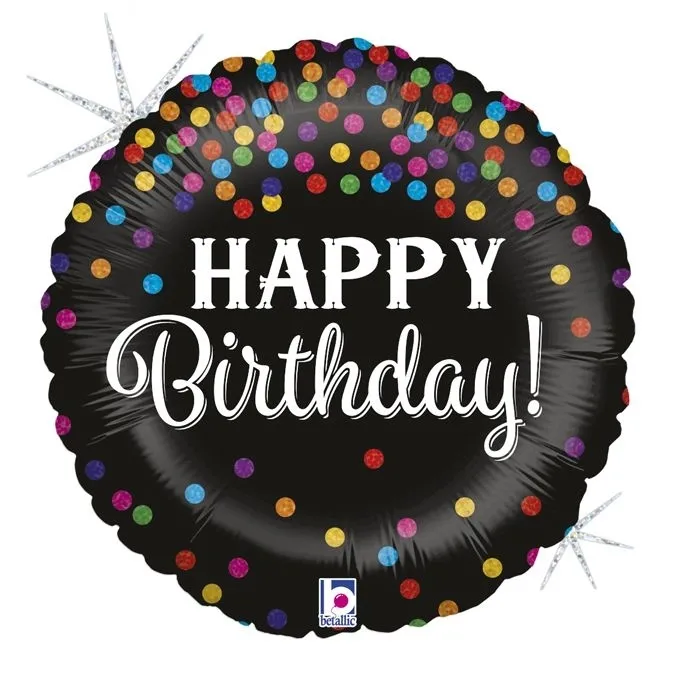 Folienballon Happy Birthday Konfetti 45cm