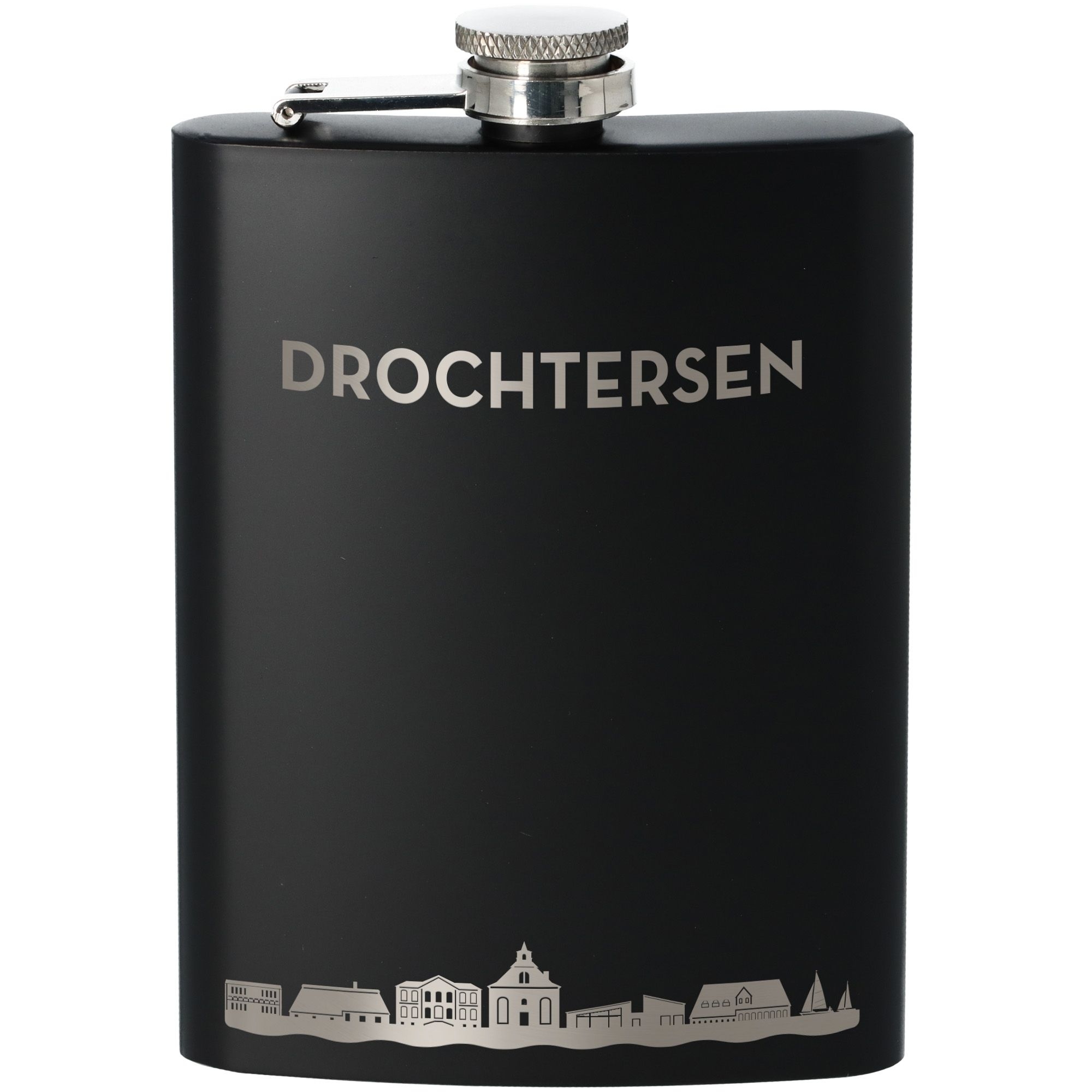 Flachmann Skyline Drochtersen Schwarz 225ml Flasche, Rasierwasser