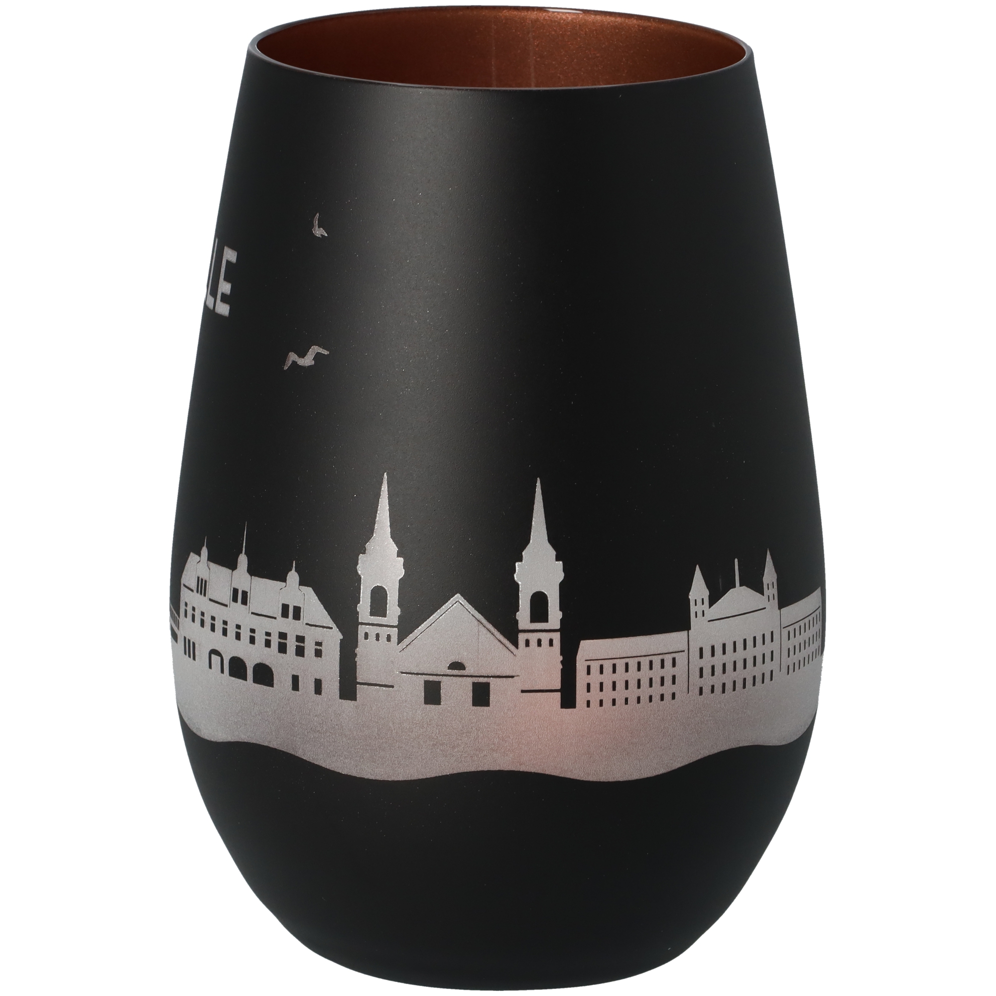 Windlicht Skyline Celle Schwarz/Bronze