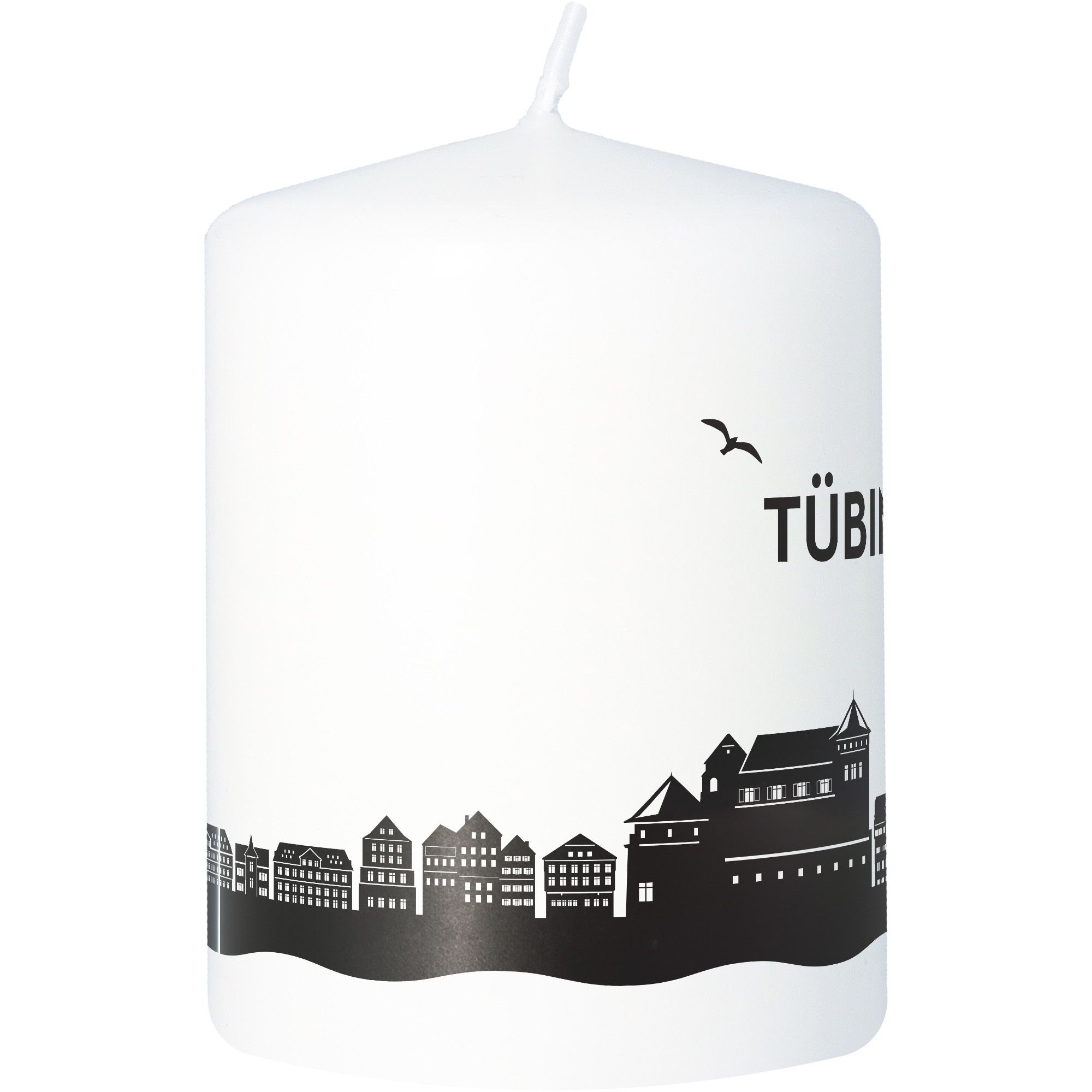 673ae3a93bf0ff857951eefed467199ec8d0bd52 Stumpenkerze Skyline Tübingen Weiß
