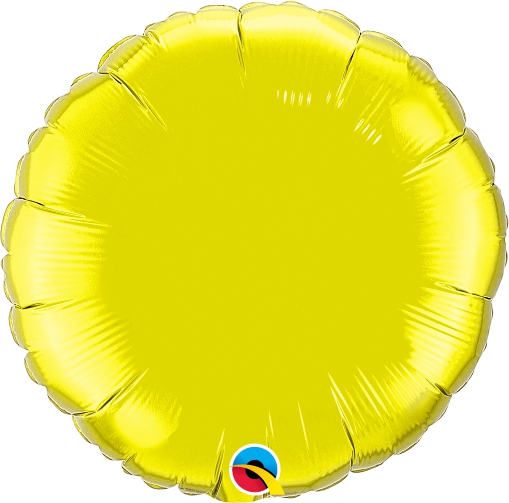 Folienballon Rund Zitronengelb 45cm