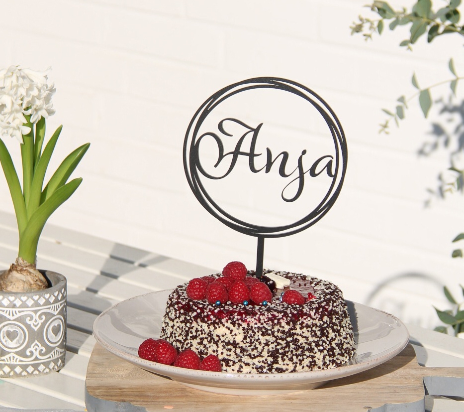 Cake Topper Hoop "Name" Acryl