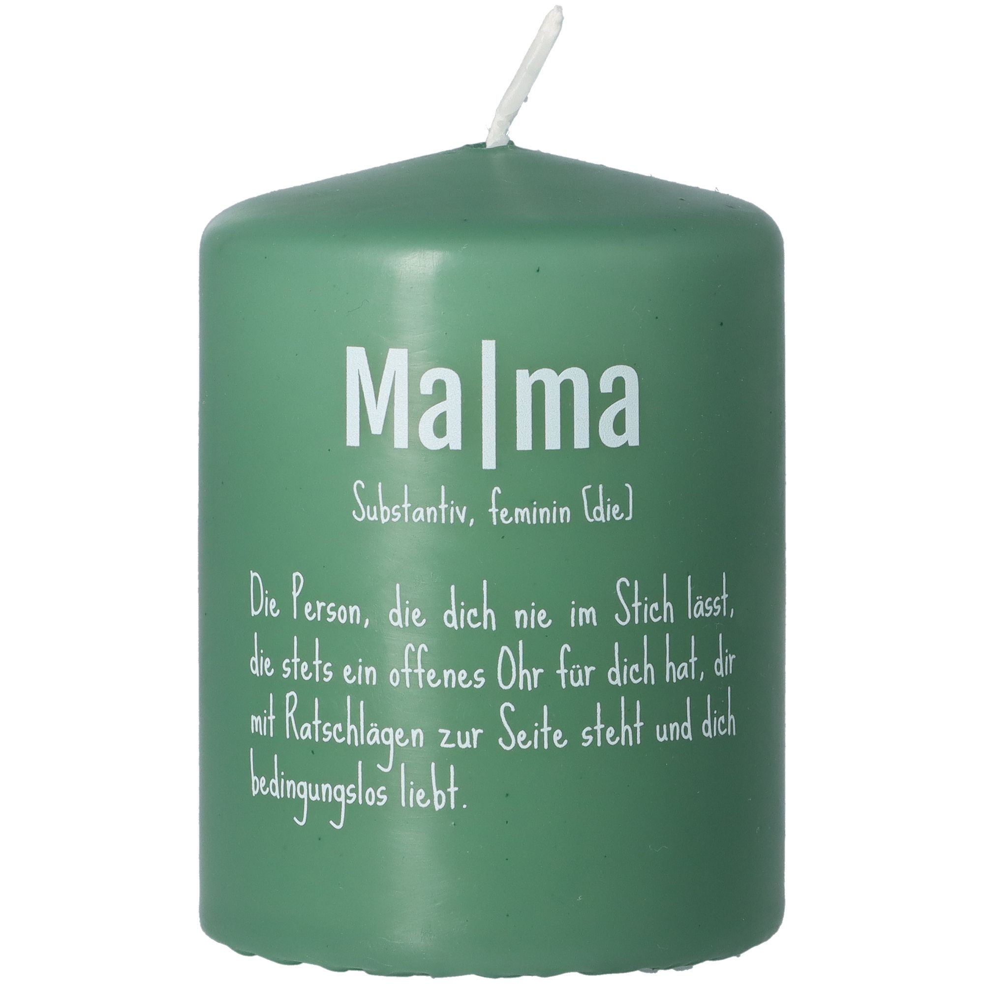 Kerze Smaragd "Mama Definition"