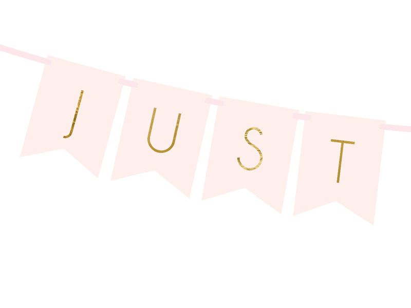 Girlande "Just Married", Rosa/Gold