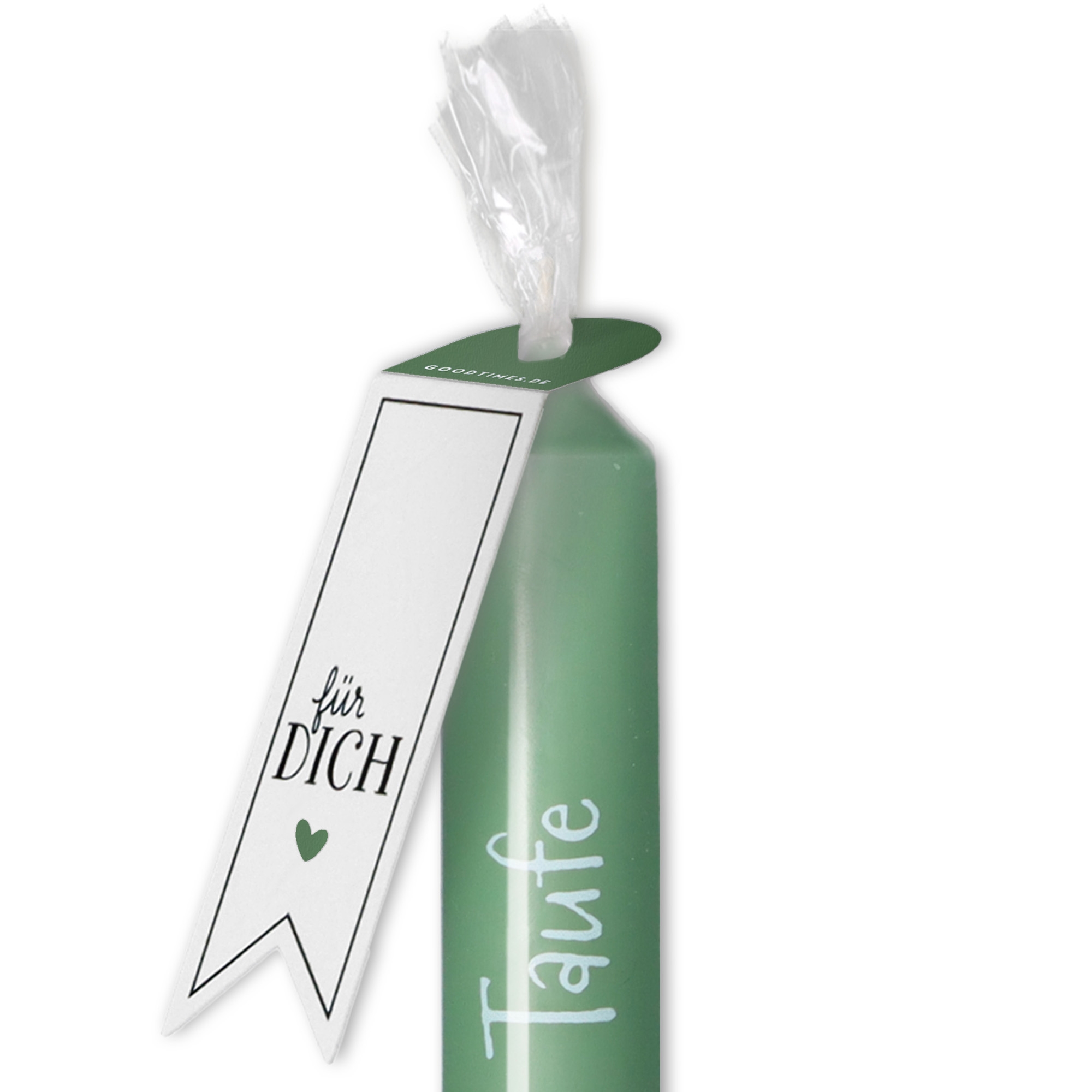 Stabkerze Smaragd "Alles Liebe zur Taufe" Stabkerze Smaragd "Alles Liebe zur Taufe"