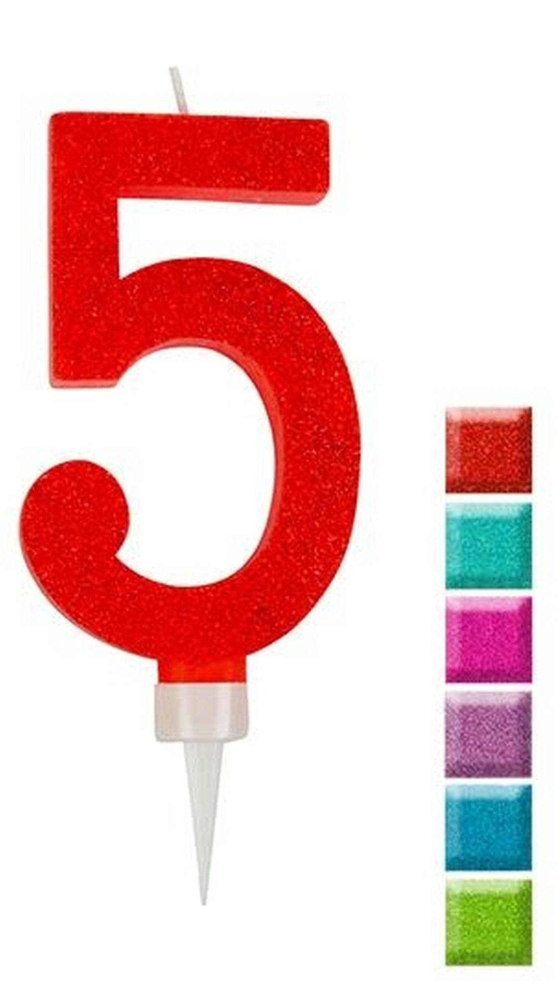 Geburtstagskerze Glitzer Zahl 5 Geburtstagskerze Glitzer Zahl 5
