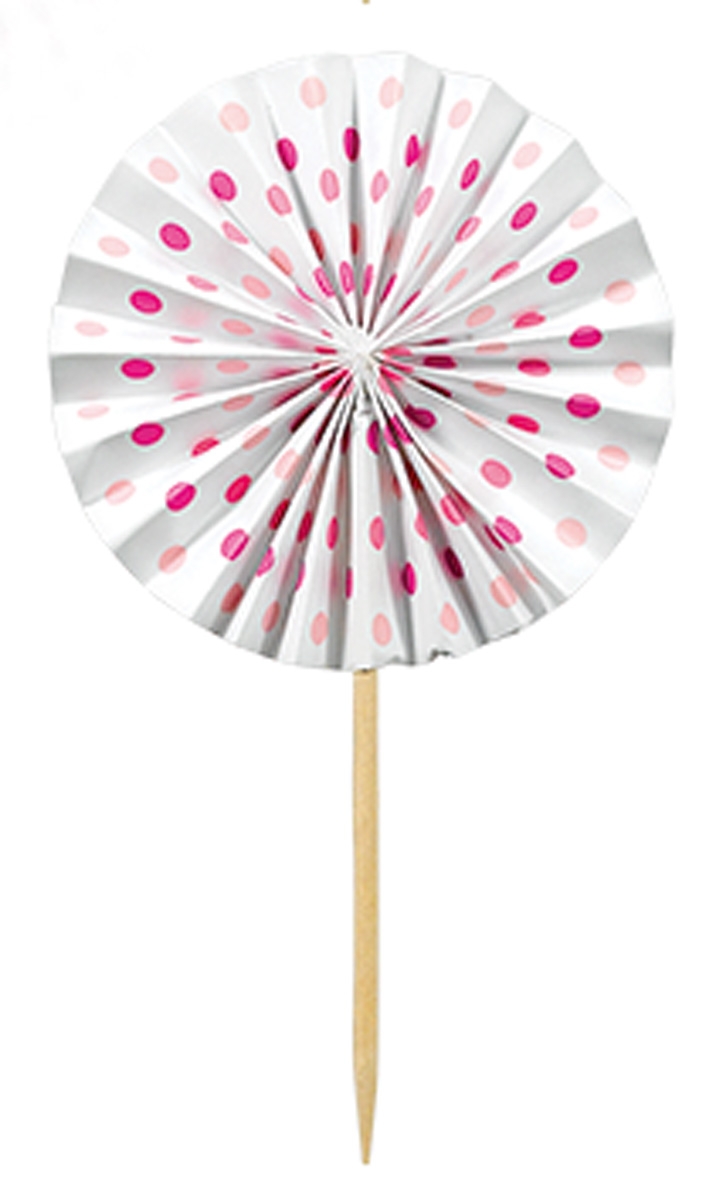 Paper Minis - 12 Fächer-Picks Polka Dots Pink