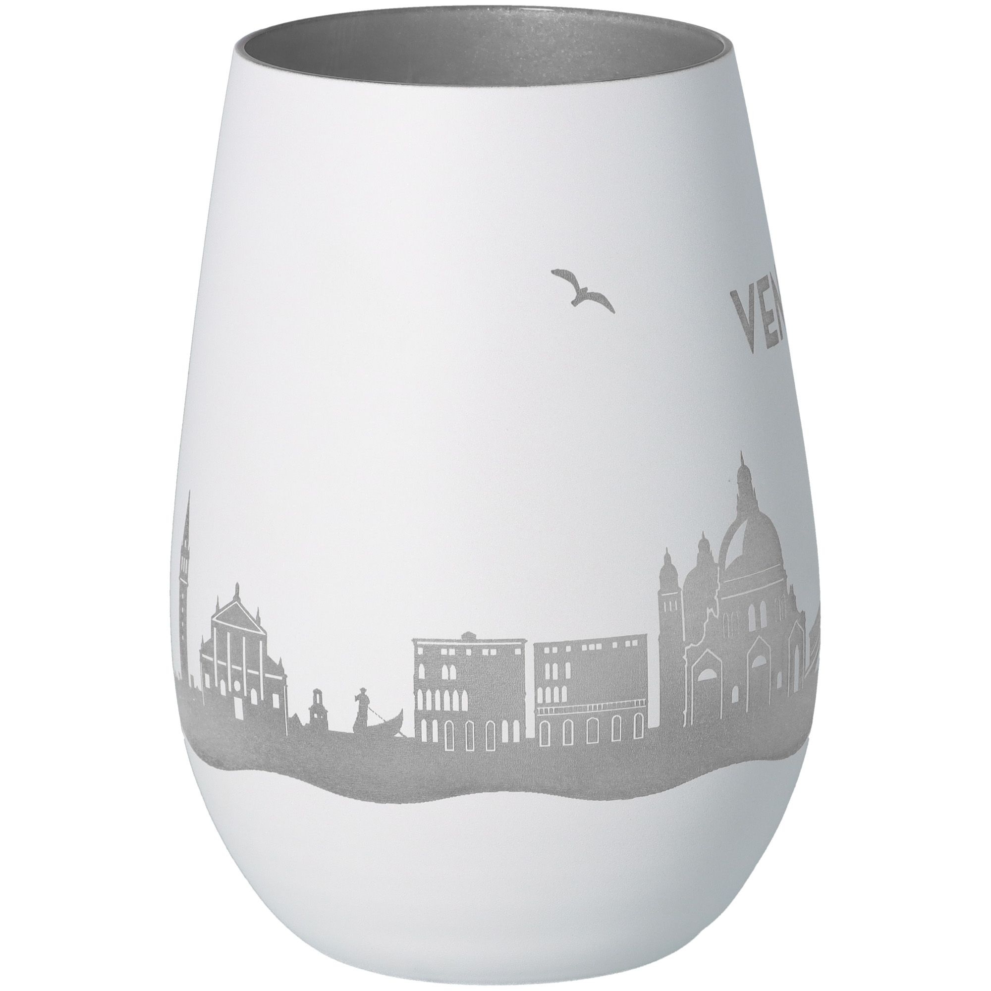 Windlicht Skyline Venedig Weiß/Silber Töpferei, Krug, Vase, Porzellan, Lampe