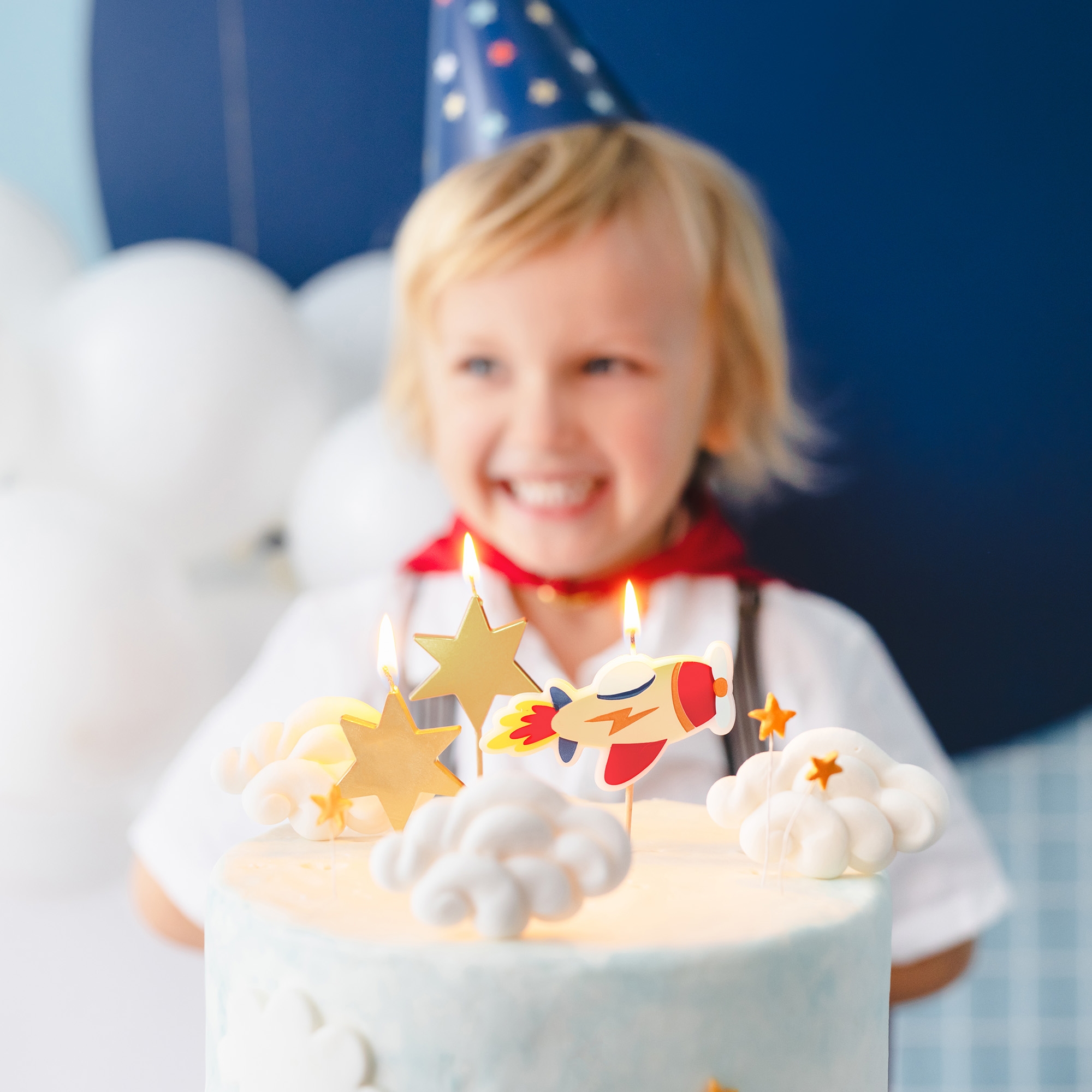 9554c126fd79bcf425514ff10382de41147b4430 3 Kuchenkerzen "Flugzeug"