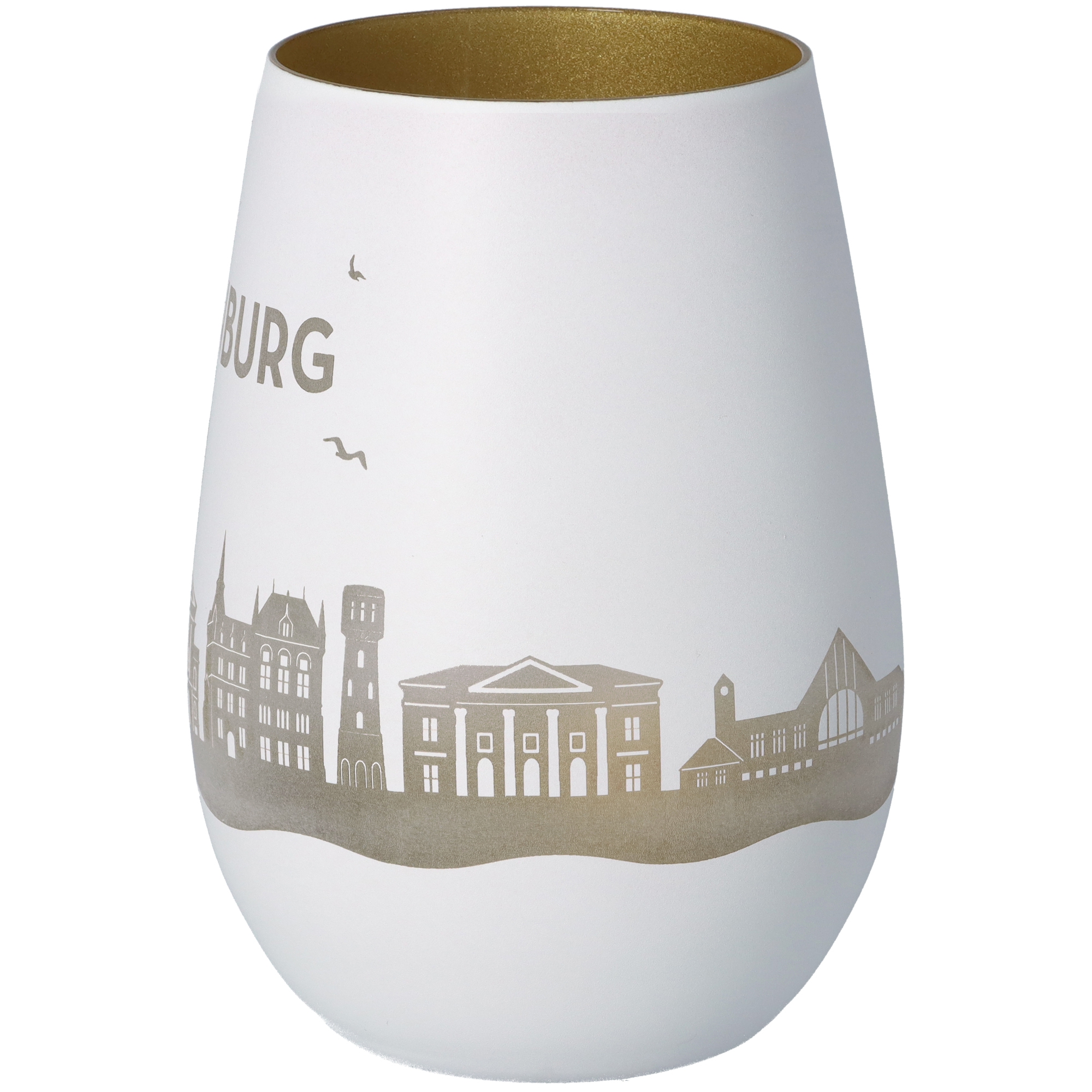 Windlicht Skyline Oldenburg Weiß/Gold Windlicht Skyline Oldenburg Weiß/Gold