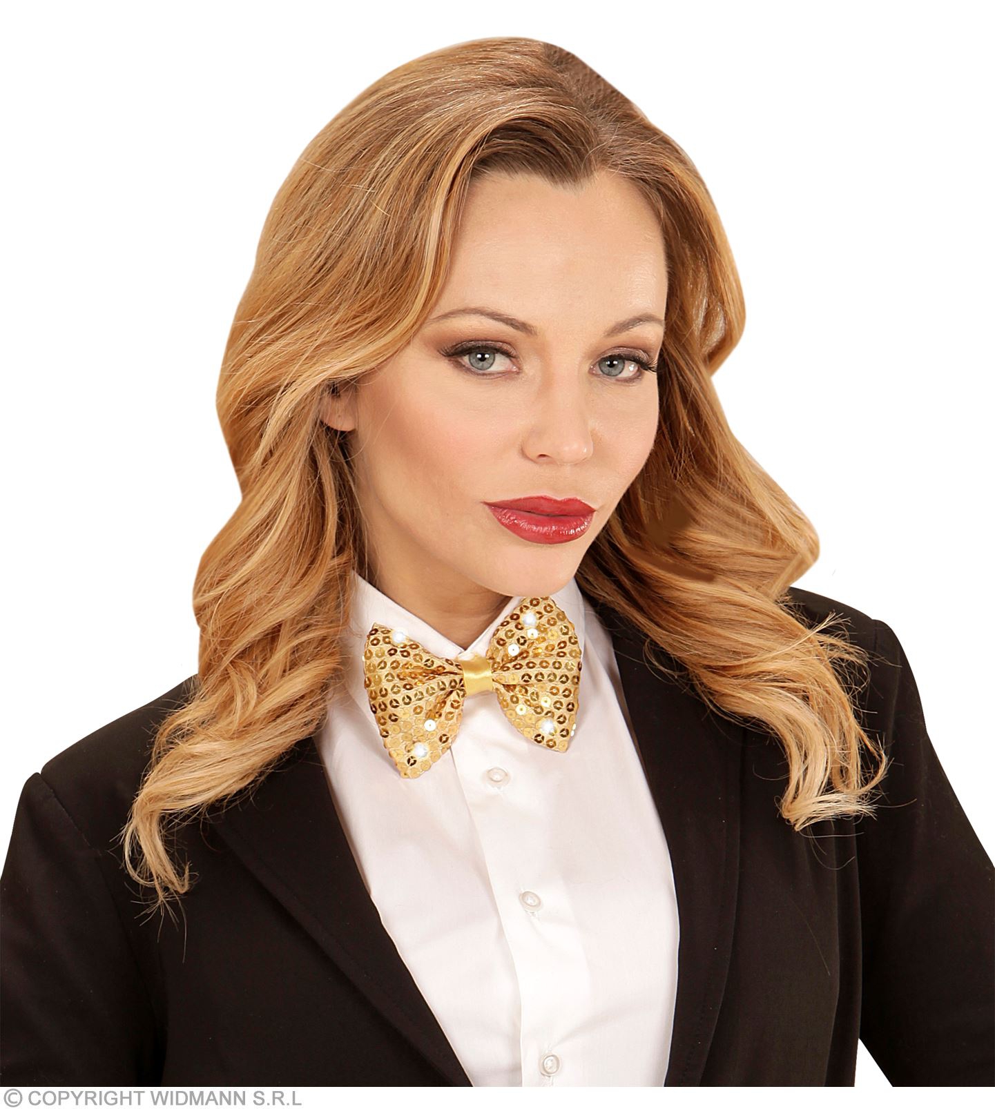 Pailettenfliege mit 4 LED Lichtern, Gold Pailettenfliege mit 4 LED Lichtern, Gold