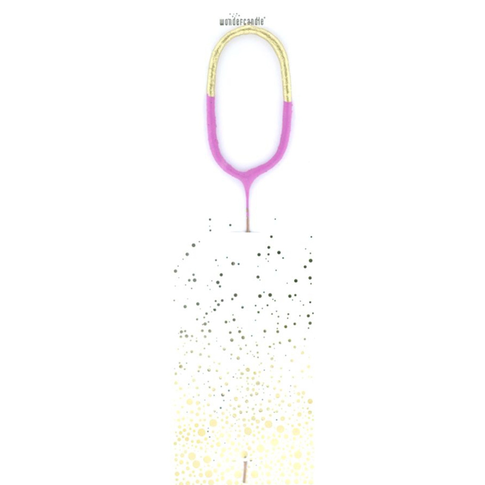 Wunderkerze Zahl "0" Gold/Pink Wunderkerze Zahl "0" Gold/Pink
