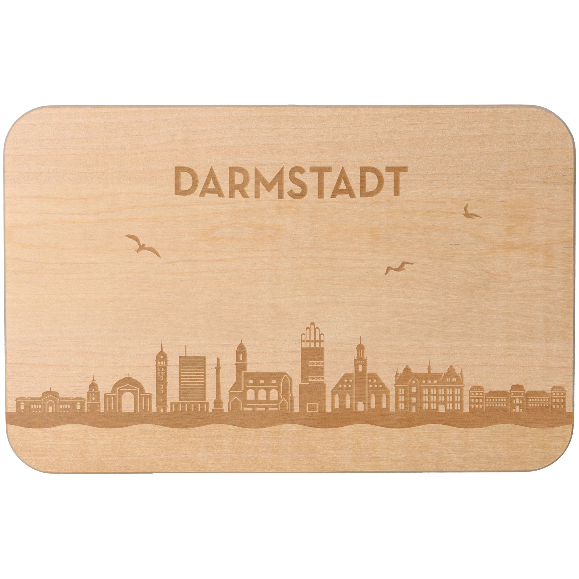 Frühstücksbrett Skyline Darmstadt 23cm x 15cm x 1cm Frühstücksbrett Skyline Darmstadt 23cm x 15cm x 1cm