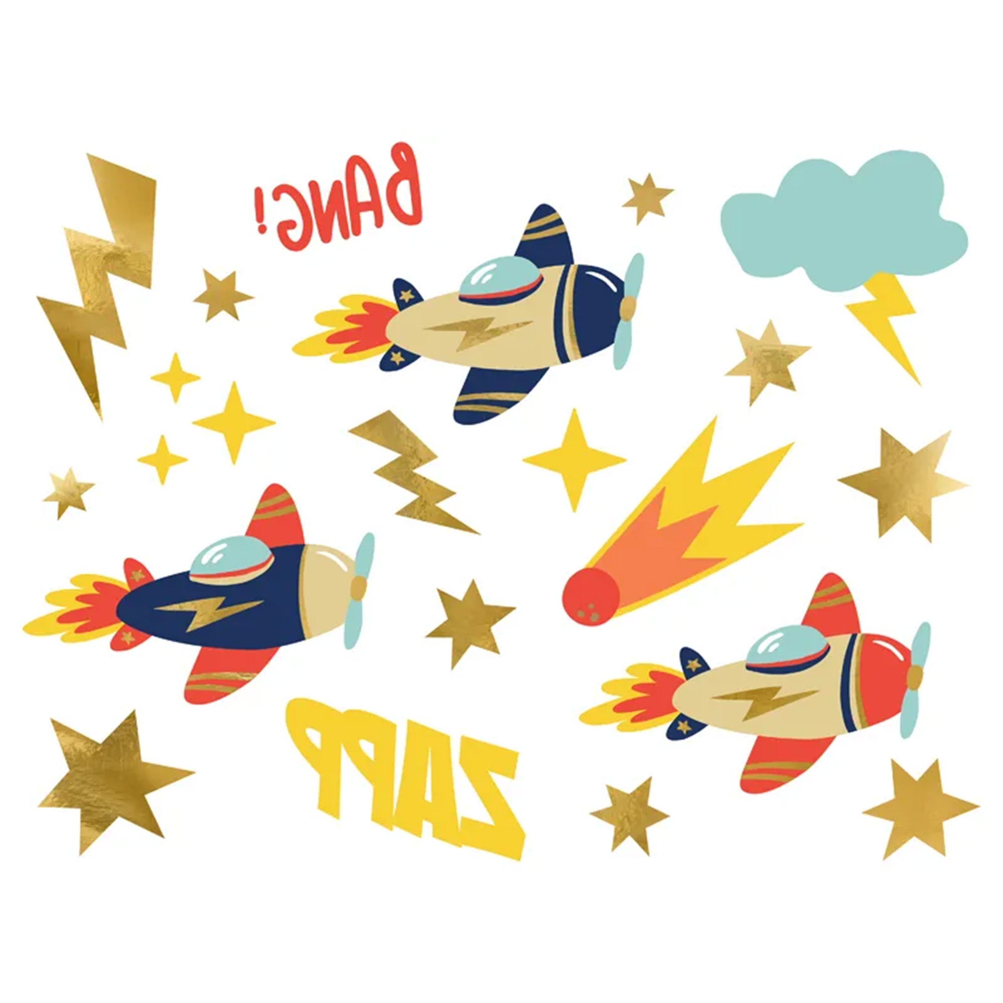 Abwaschbare Tattoos "Flugzeuge" Sternsymbol, Symbol, Flugzeug, Fahrzeug, Fische