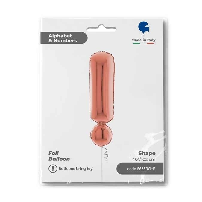 Folienballon Sonderzeichen ! Roségold 100 cm