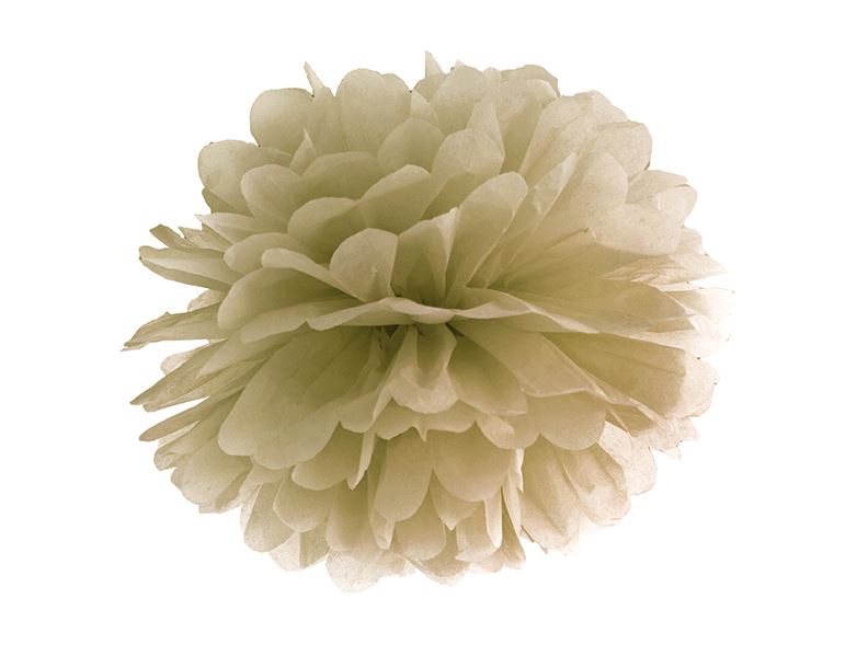 Pompom aus Papier - groß, Gold