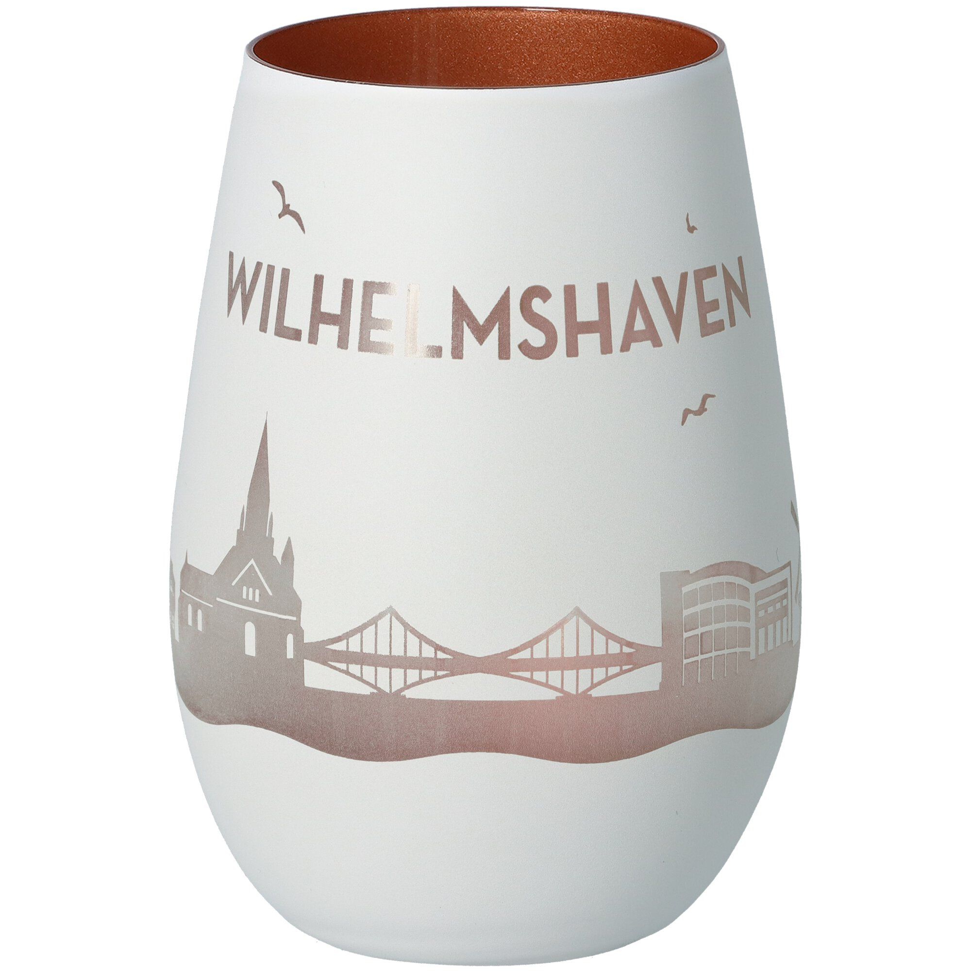Windlicht Skyline Wilhelmshaven Weiß/Bronze Windlicht Skyline Wilhelmshaven Weiß/Bronze