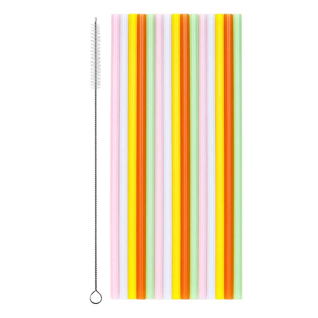 flexible Strohhalme, Trinkhalmenset, bunte Strohhalme, wiederverwendbare Strohhalme, Strohhalm-Reinigungsbürste