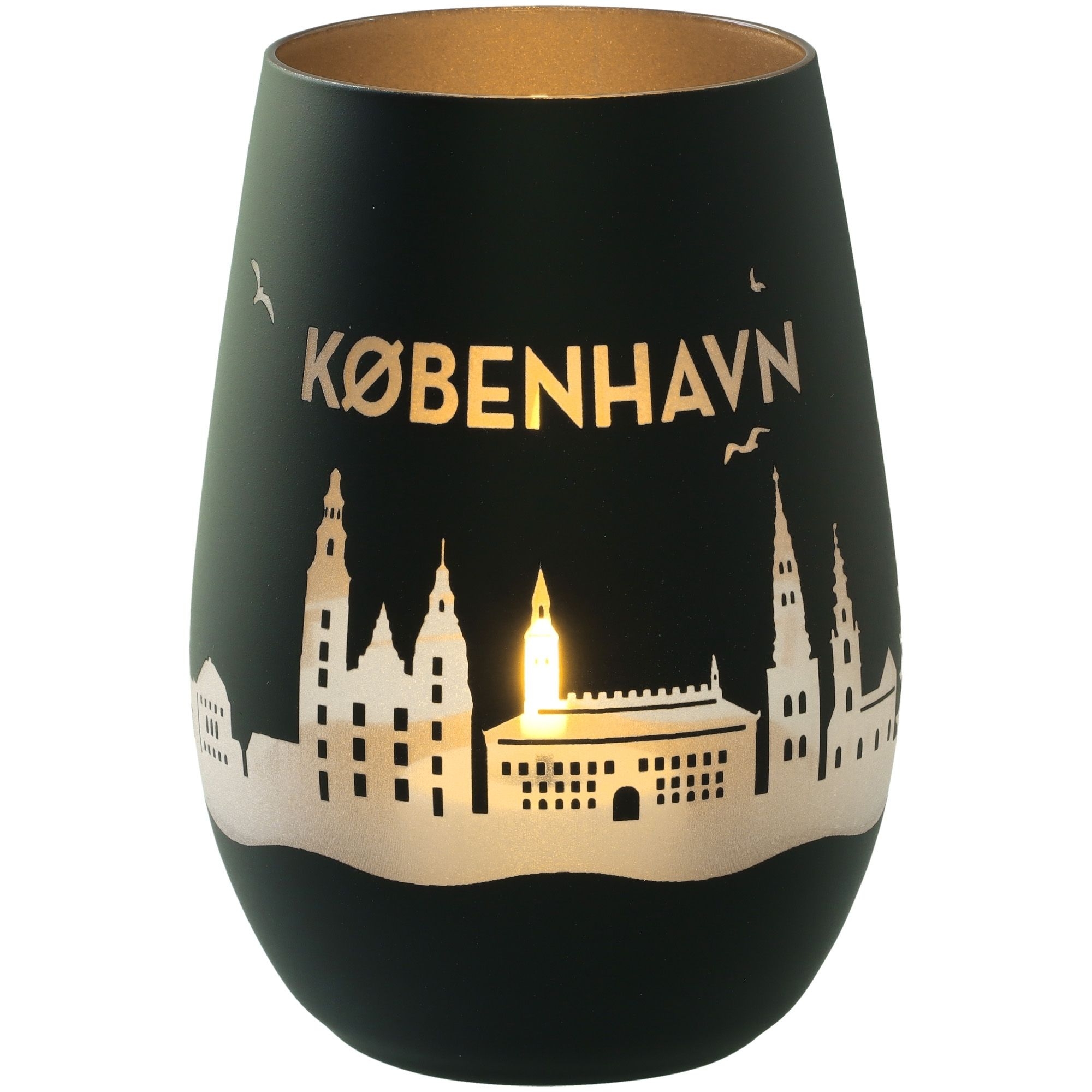 Windlicht Skyline Kopenhagen Schwarz/Silber Töpferei, Krug, Lampe