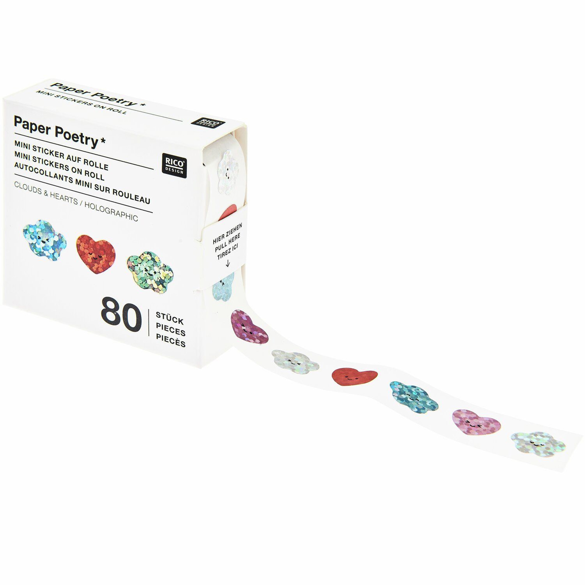 Sticker Chingu Herzen/Wolken 80 Stk. Zubehor, Edelstein, Schmuck