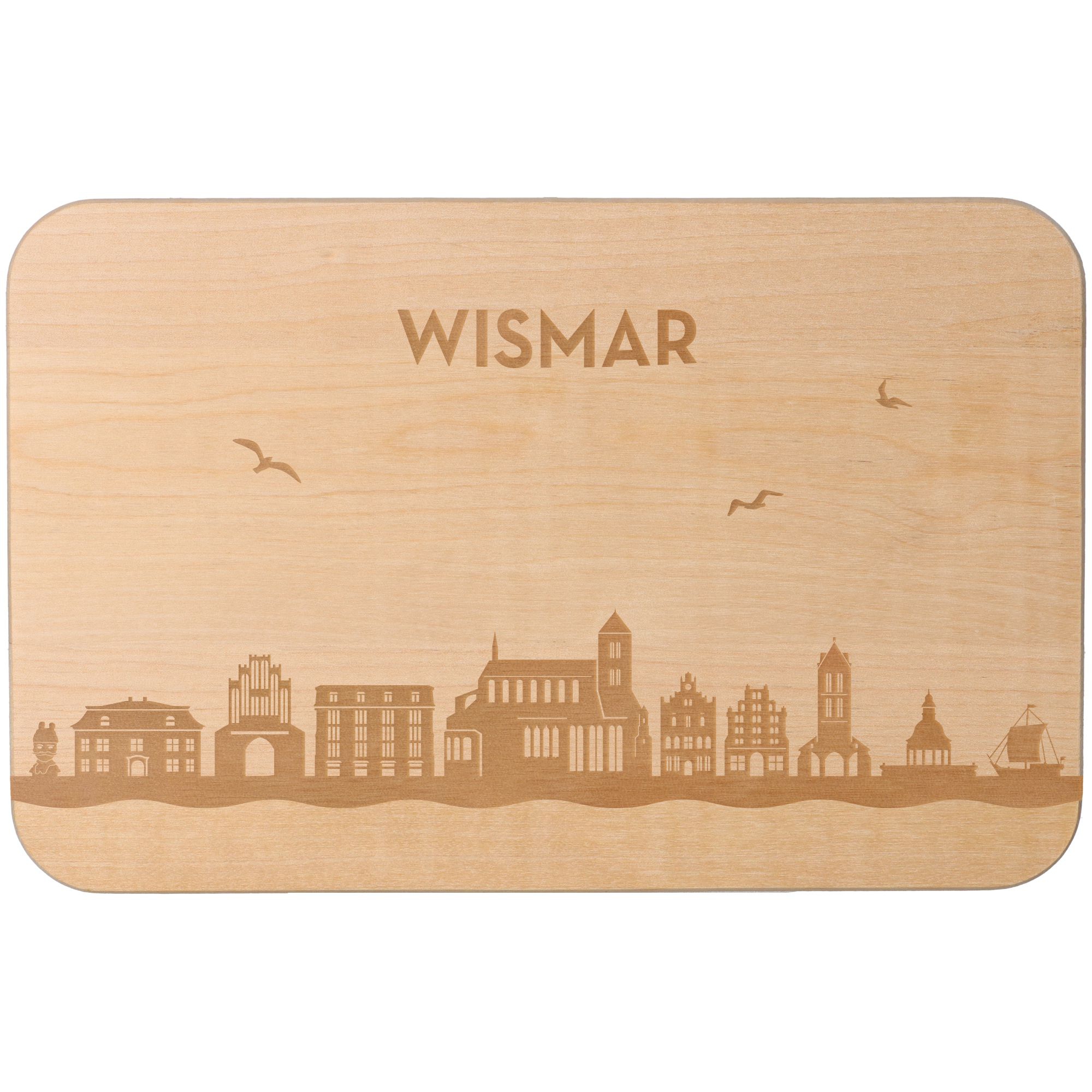 Frühstücksbrett Skyline Wismar 23cm x 15cm x 1cm Frühstücksbrett Skyline Wismar 23cm x 15cm x 1cm