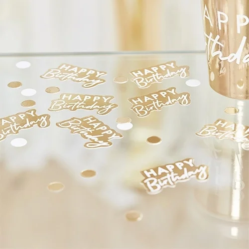 birthday confetti, gold confetti, paper decorations, party decor, celebration pieces