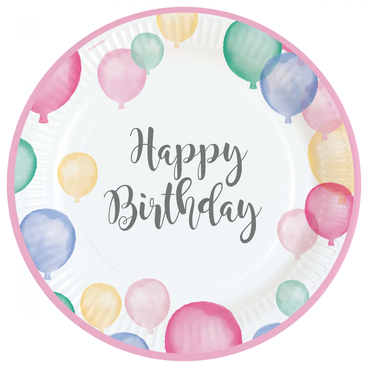 Happy Birthday Pastell - 8 Pappteller Happy Birthday Pastell - 8 Pappteller