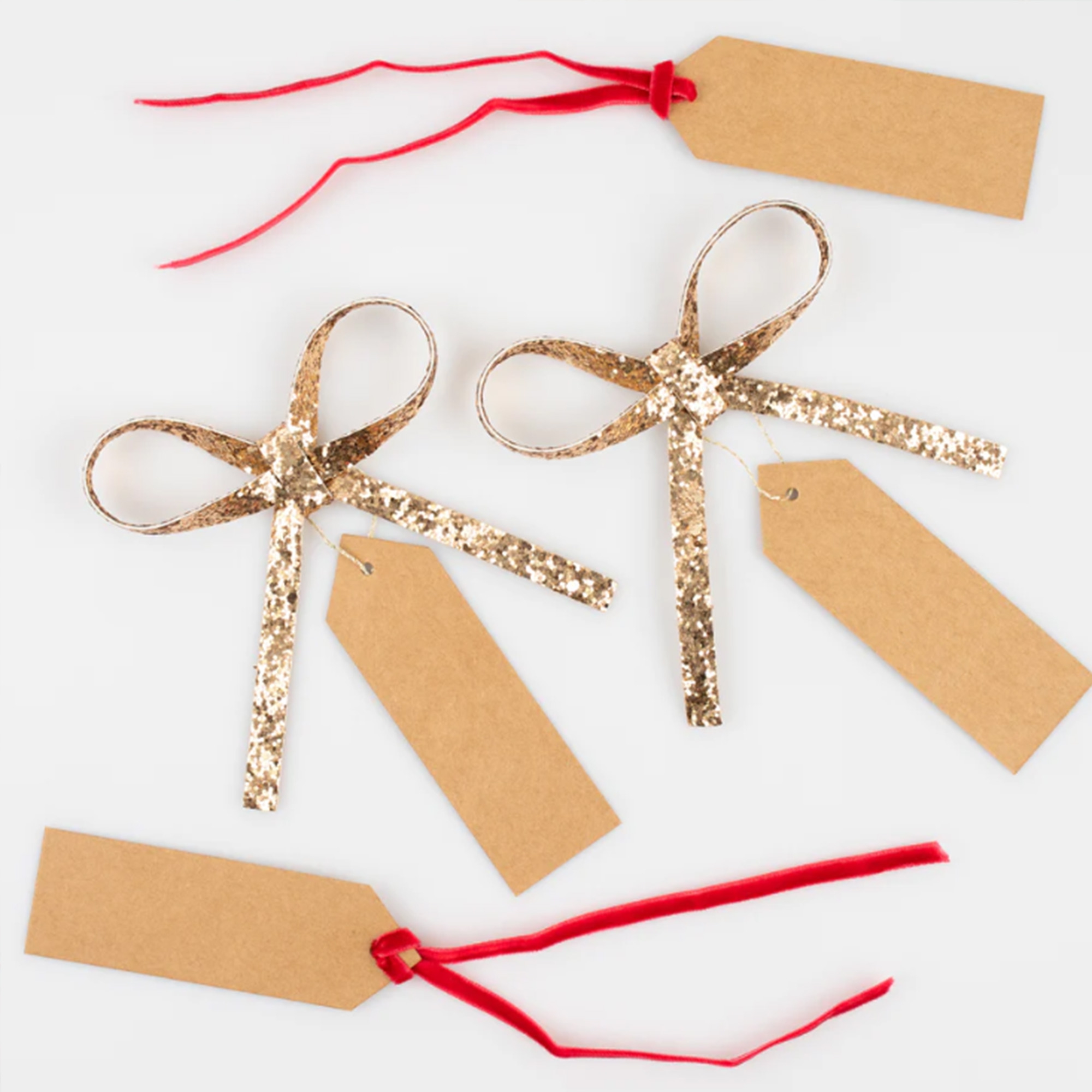 Meri Meri - 6 Geschenkschleifen in Gold mit Glitzer