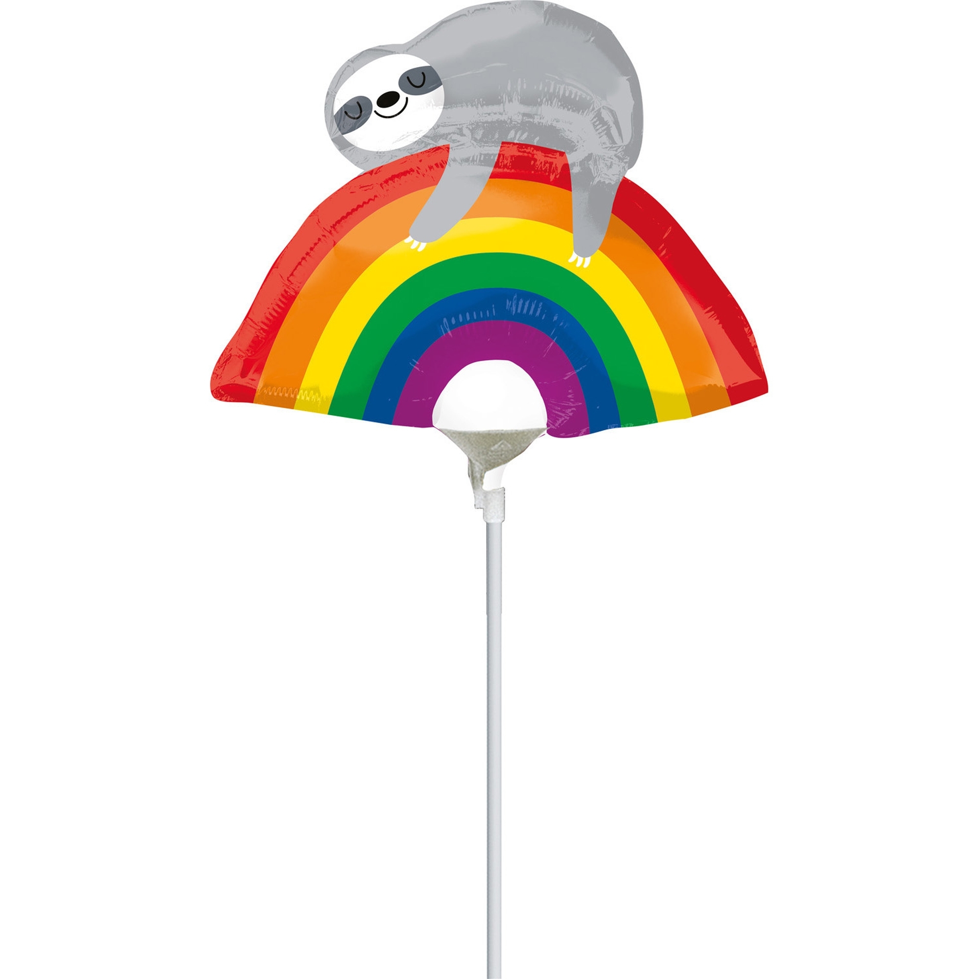 Folienballon Minishape "Regenbogen Faultier" luftbefüllt