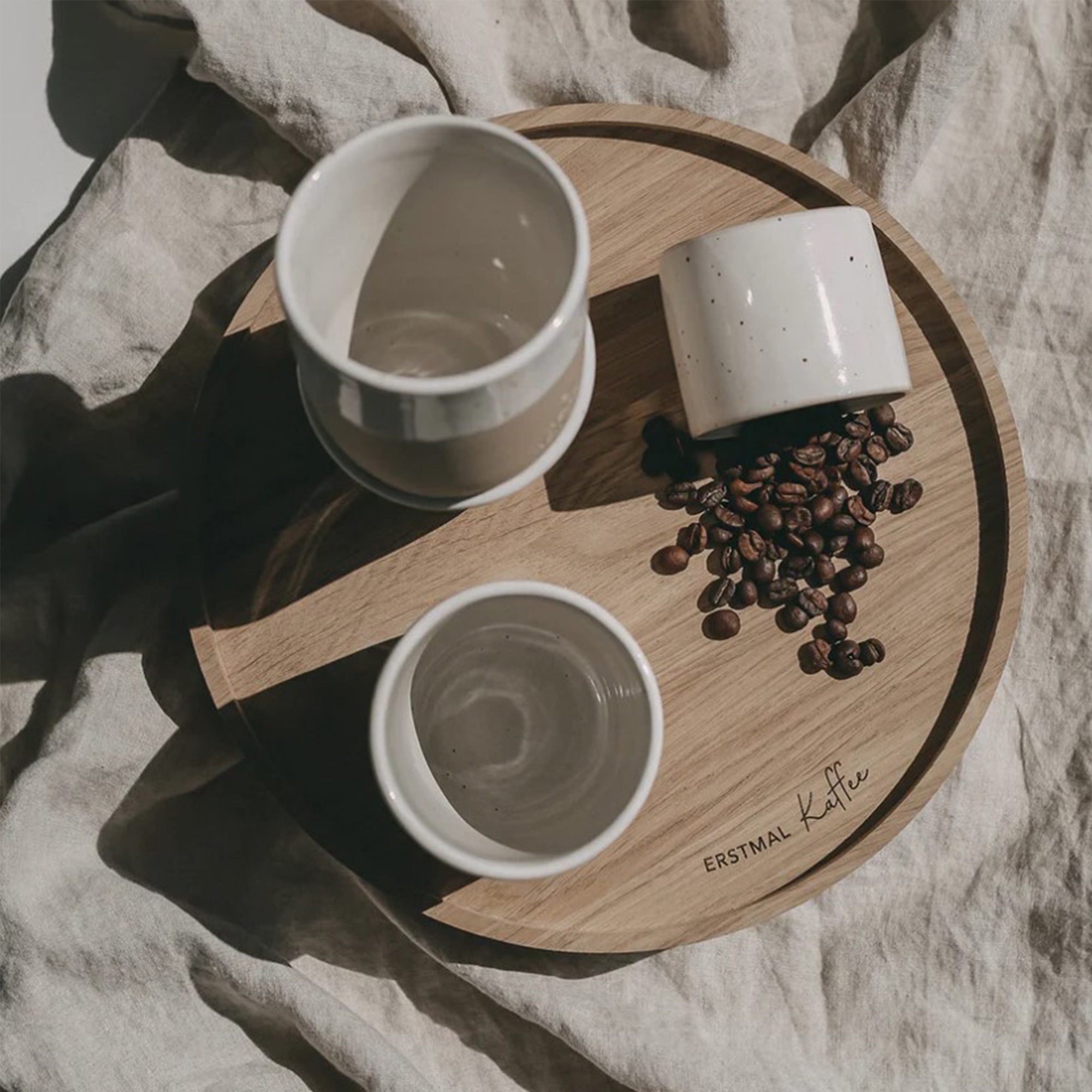 Eulenschnitt - Drehteller "Erstmal Kaffee" 28 cm Eulenschnitt - Drehteller "Erstmal Kaffee" 28 cm