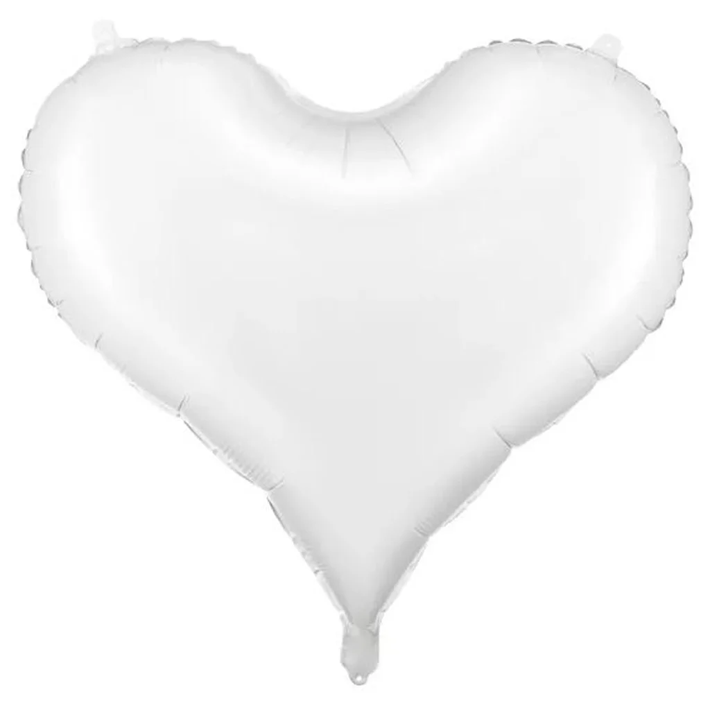 Herzluftballon, Luftballon, Herzform, weiß, Ballon