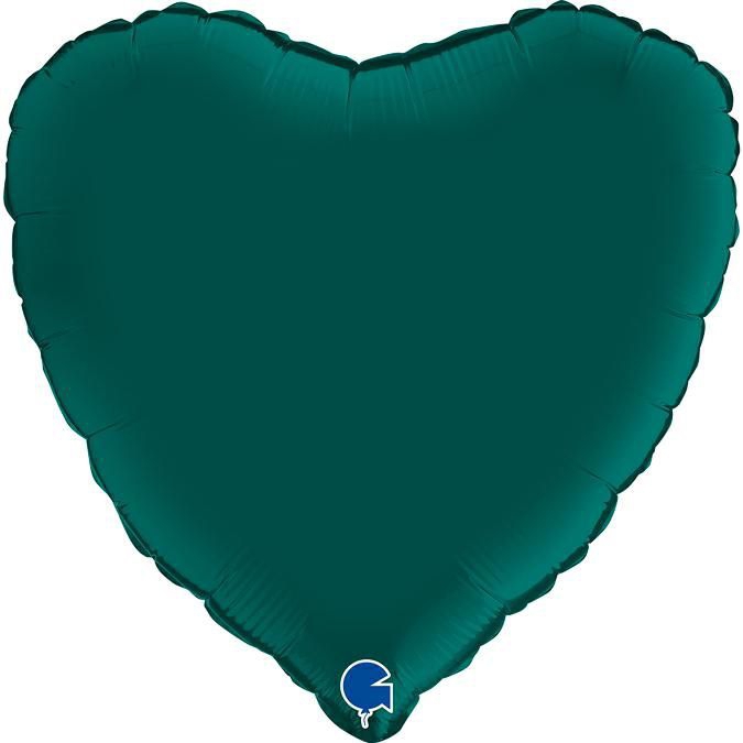 Folienballon Herz Satin Smaragd Grün 45cm