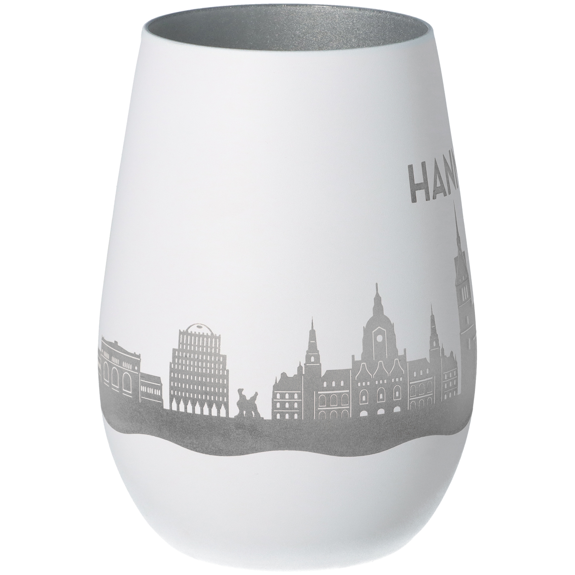 Windlicht Skyline Hannover Weiß/Silber Windlicht Skyline Hannover Weiß/Silber