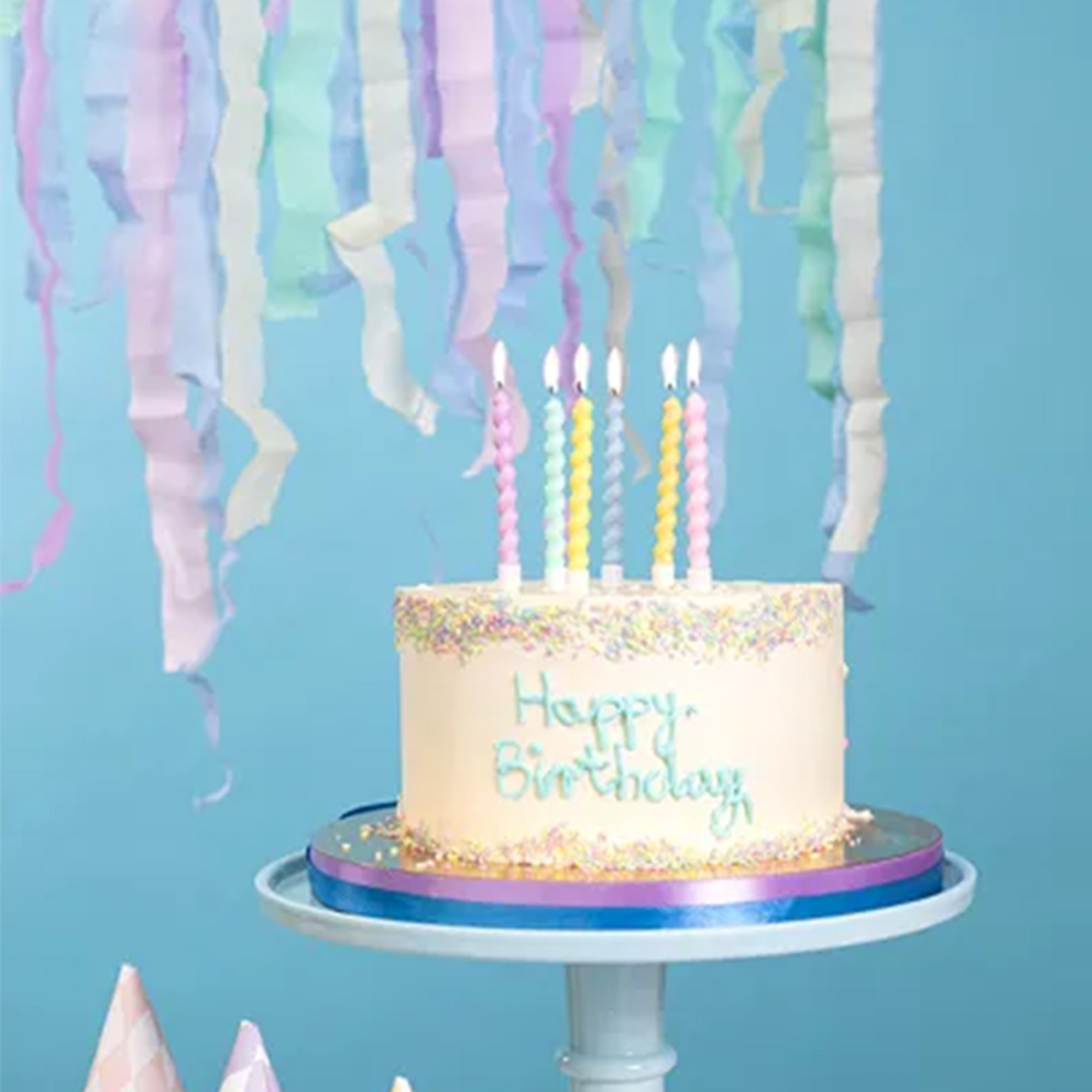 Pastell Mix - 6 gedrehte Geburtstagskerzen Pastell Mix - 6 gedrehte Geburtstagskerzen