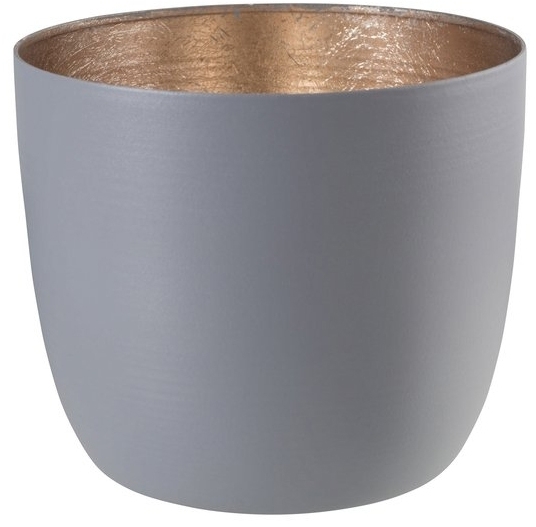 Madras Windlicht, Grau/Gold - M Madras Windlicht, Grau/Gold - M