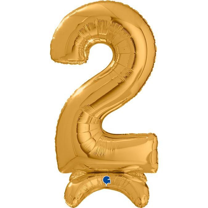 Folienballon Zahl 2 Gold 65cm Zahl, Symbol, Text