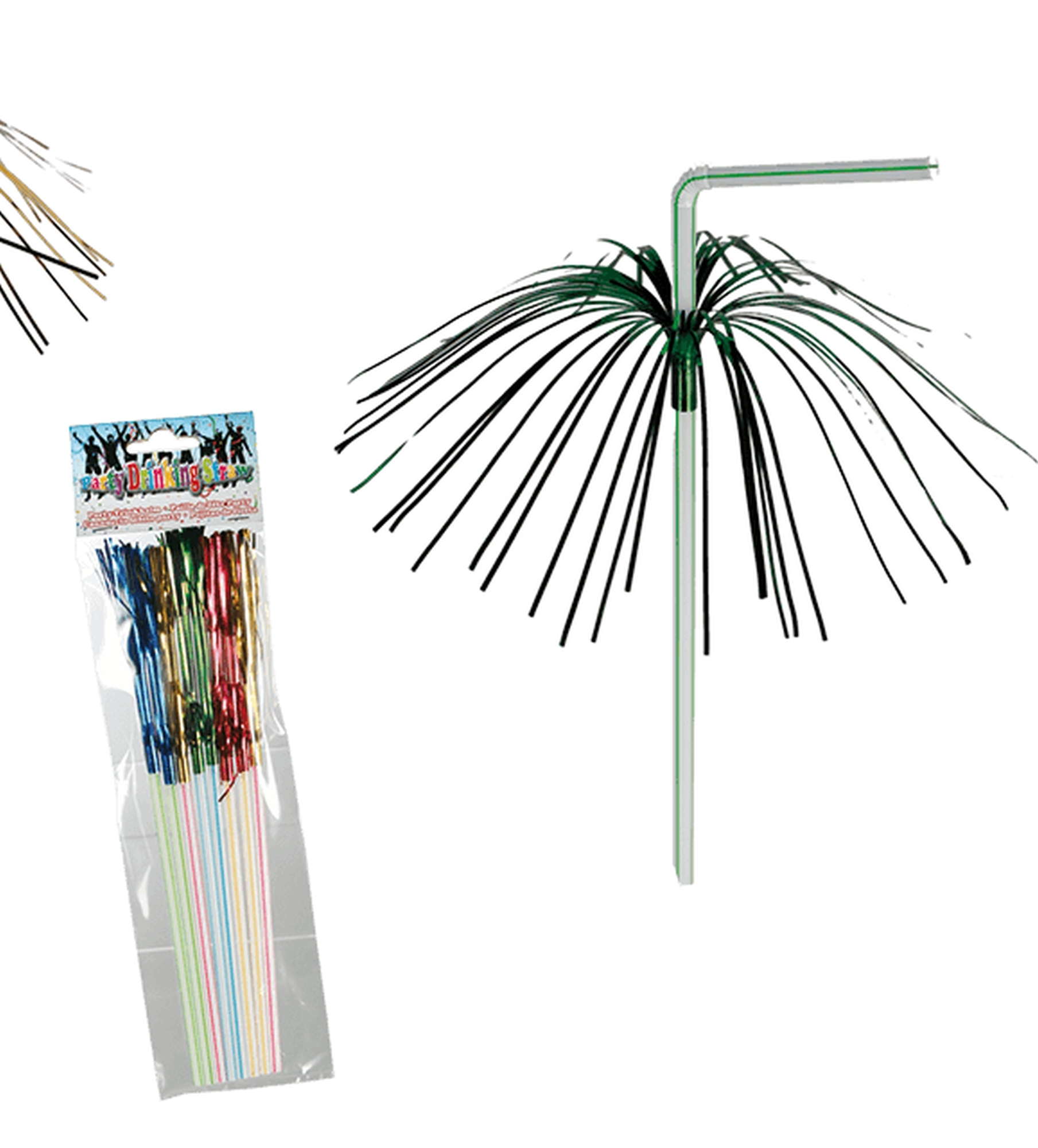 8 Cocktail-Trinkhalme mit Glitterstreifen 8 Cocktail-Trinkhalme mit Glitterstreifen