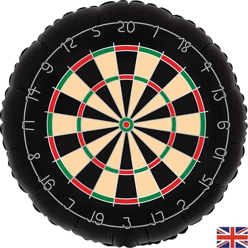 Folienballon Dartscheibe 75cm Dartboard, Dart board, Rundform, Pfeilbrett, Hochwertiges Spielzeug