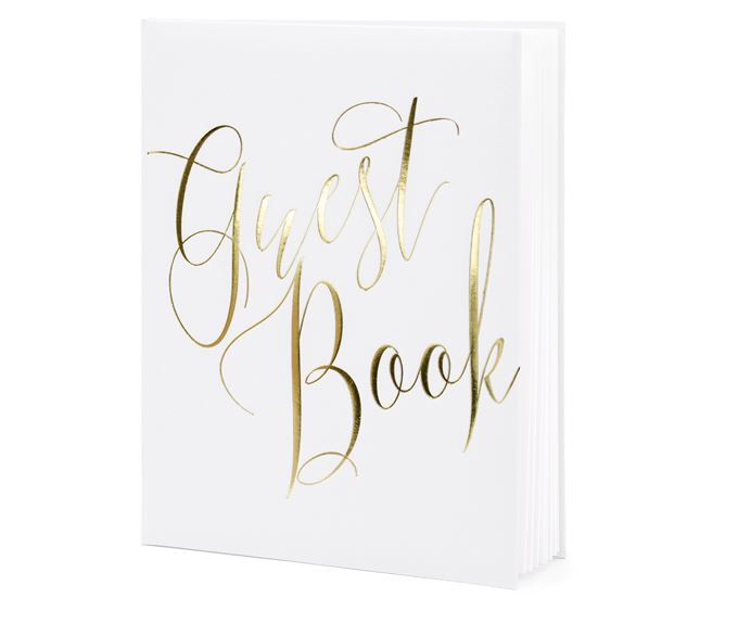 Gästebuch "Guestbook", Weiß/Gold