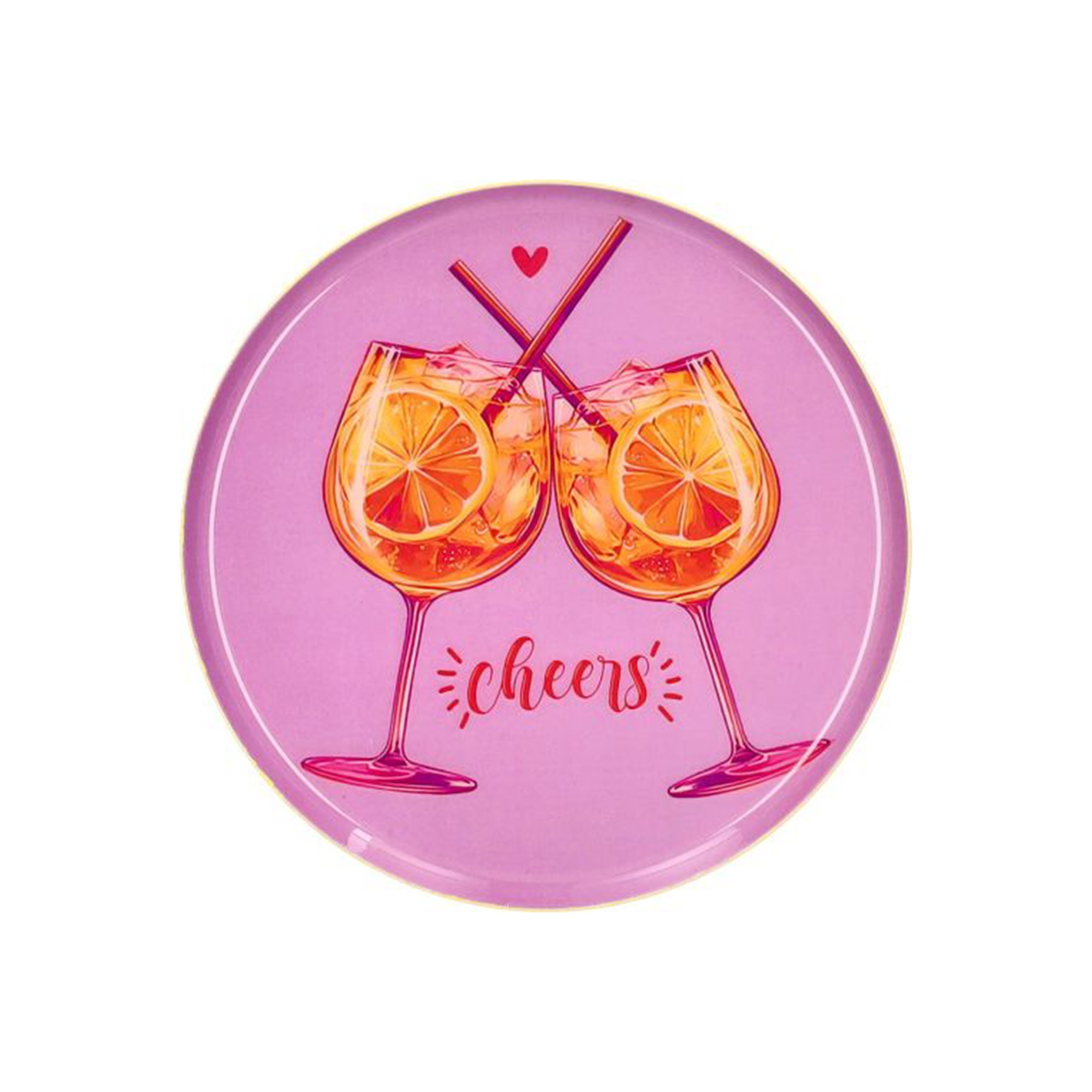 Dekotablett "Cheers", Rosa - XS Teller