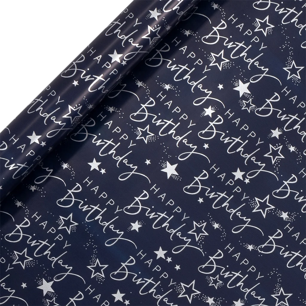 birthday, pattern, stern, geschenkpapier, marineblau