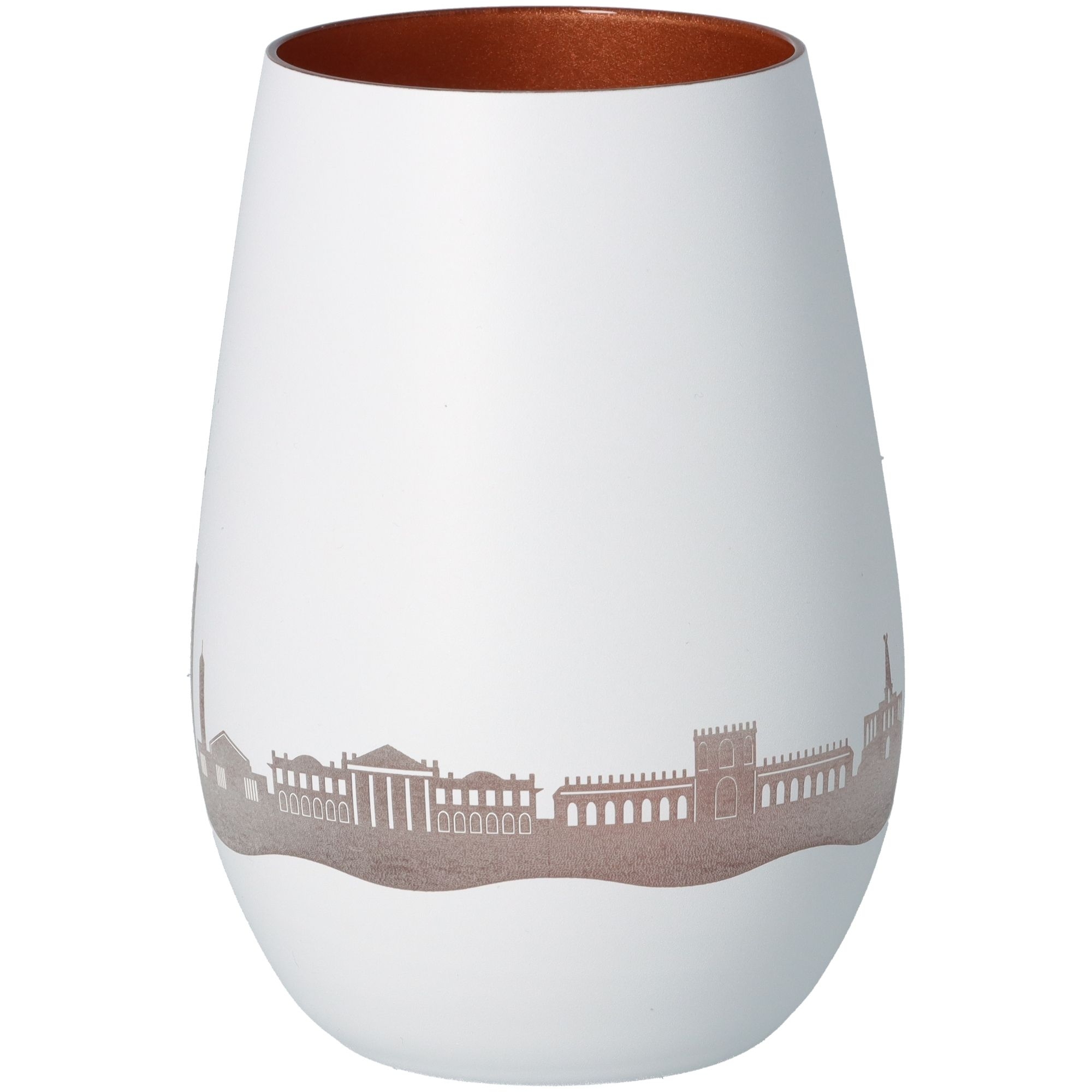 Windlicht Skyline Kassel Weiß/Bronze Töpferei, Krug, Vase, Kunst, Porzellan