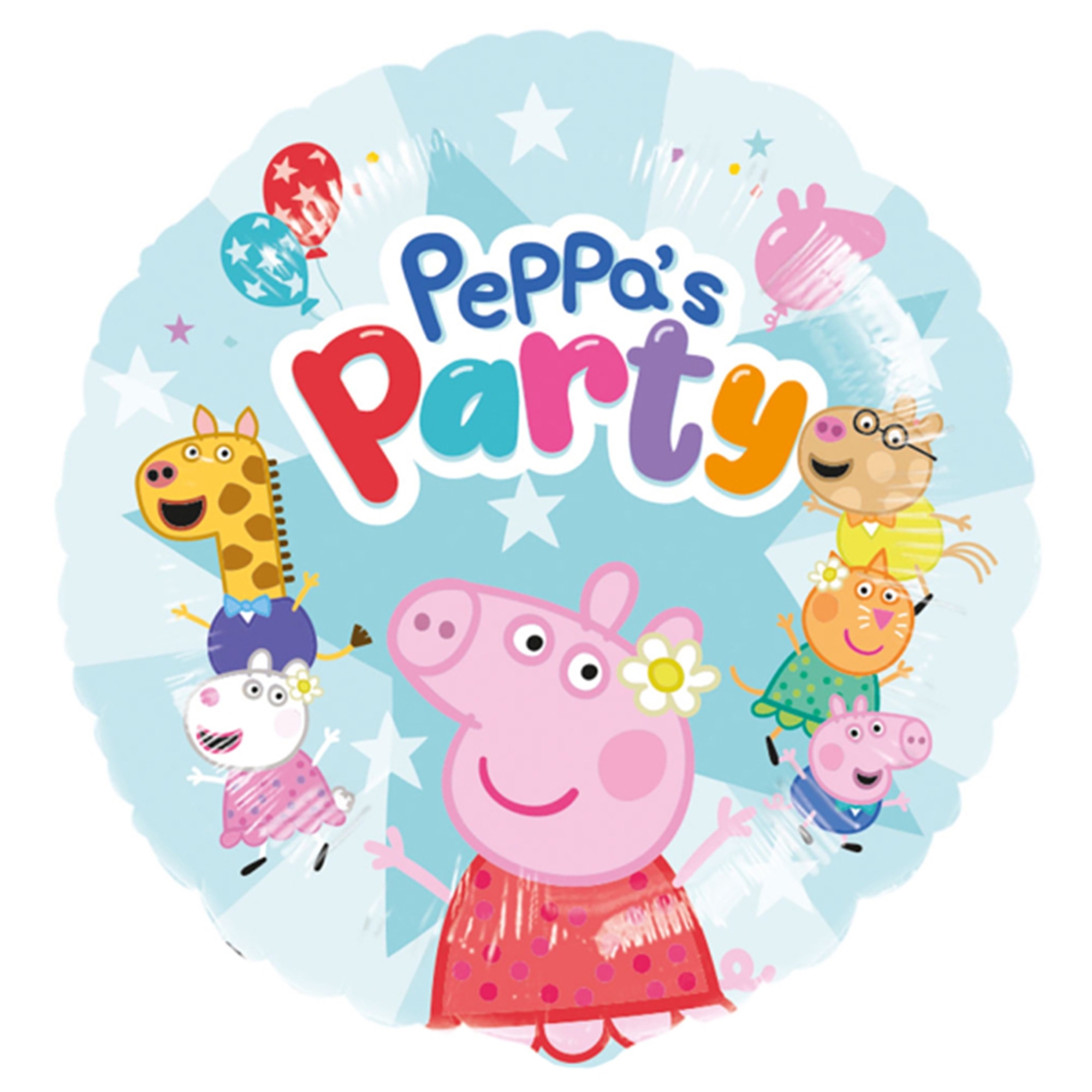 Folienballon "Peppa Pig - Peppas Party", 45 cm Leute, Person, Geburtstagstorte, Essen, Aufkleber