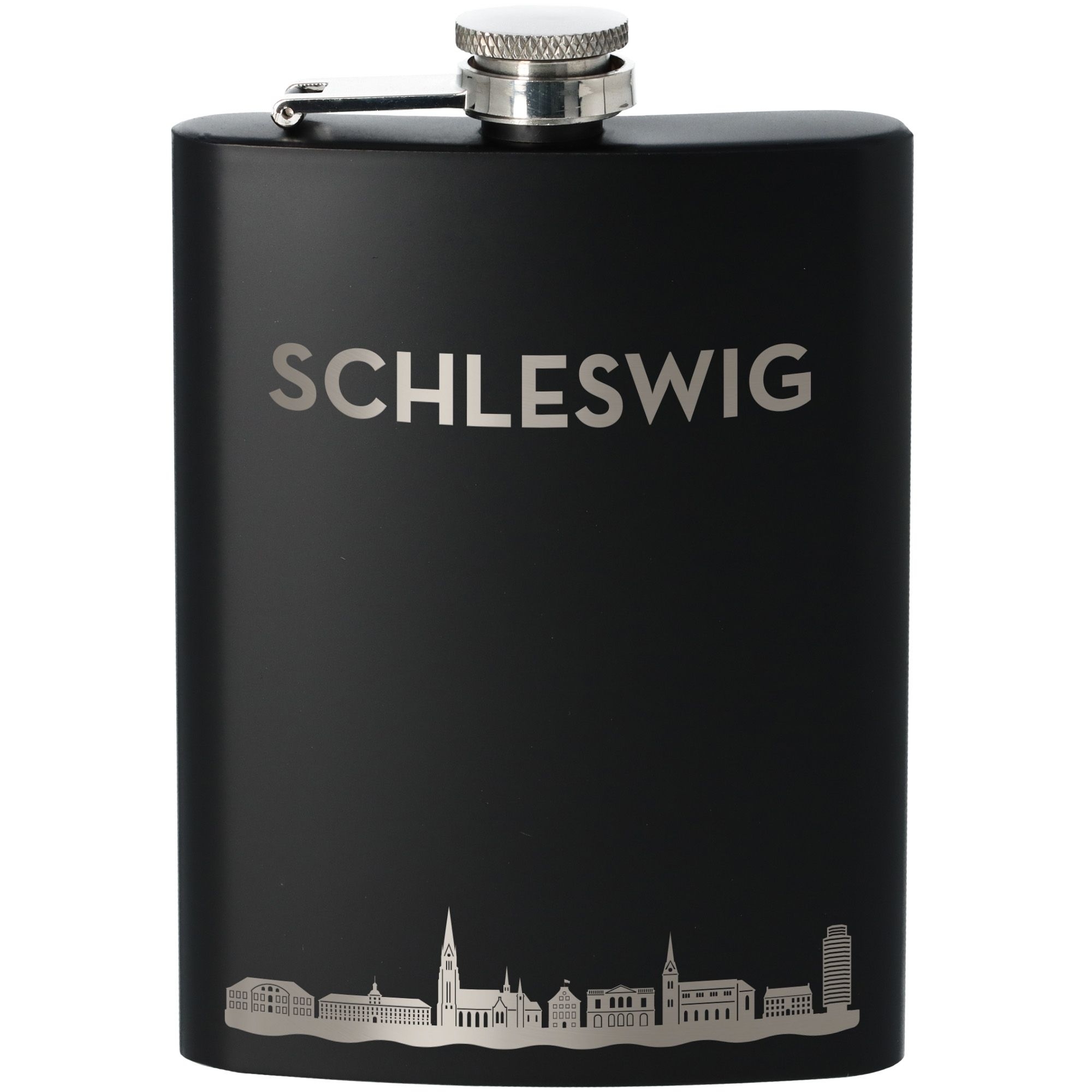 Flachmann Skyline Schleswig Schwarz 225ml Flasche, Rasierwasser
