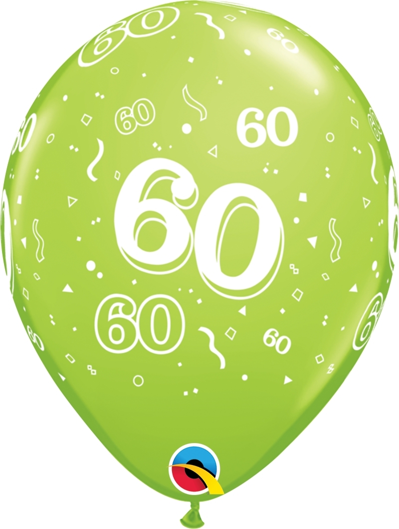 Qualatex Latexballon 60. Geburtstag verschiedene Farben Ø 30cm