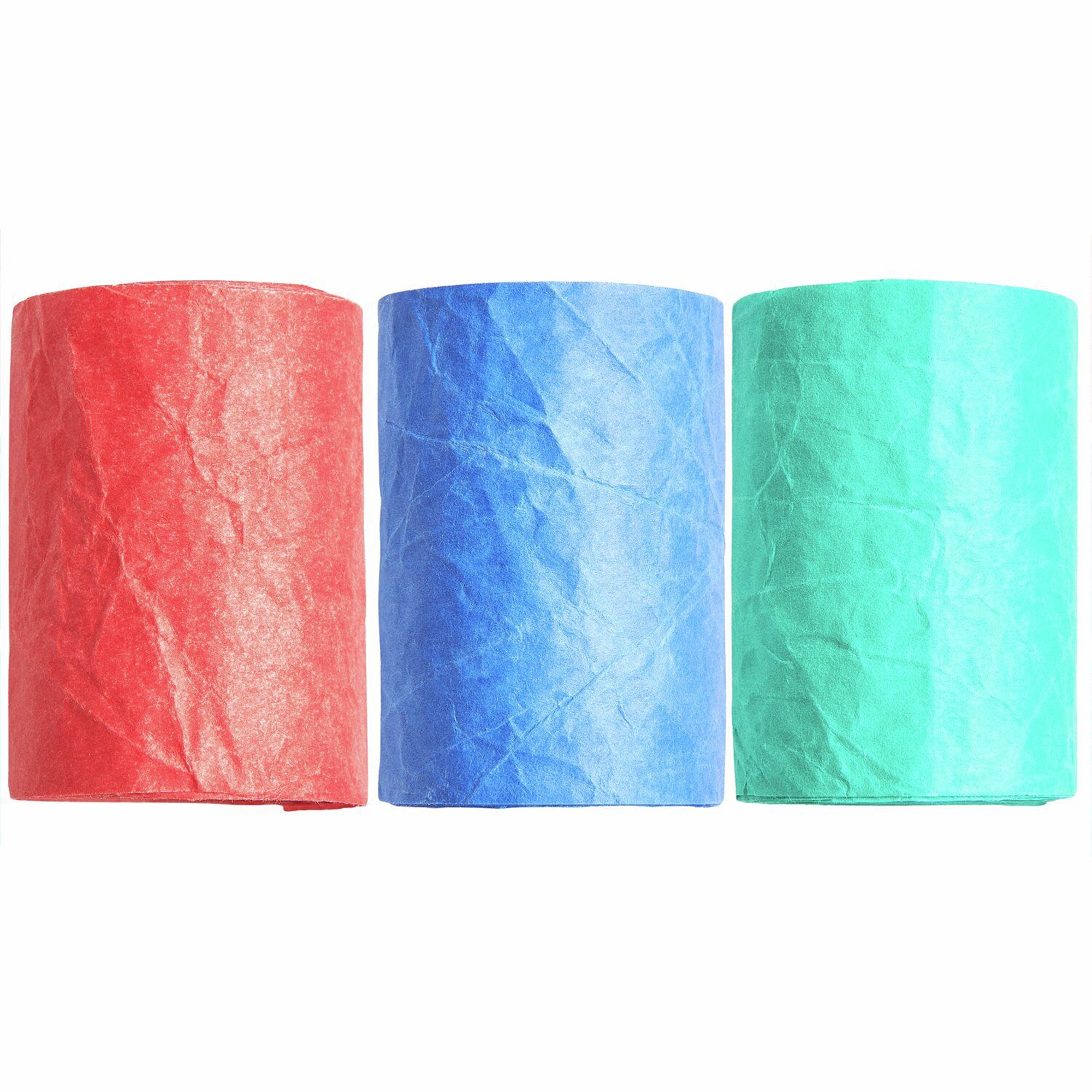 3 Knitter Papierbänder "Rot/Blau/Grün" Papier, Handtuch