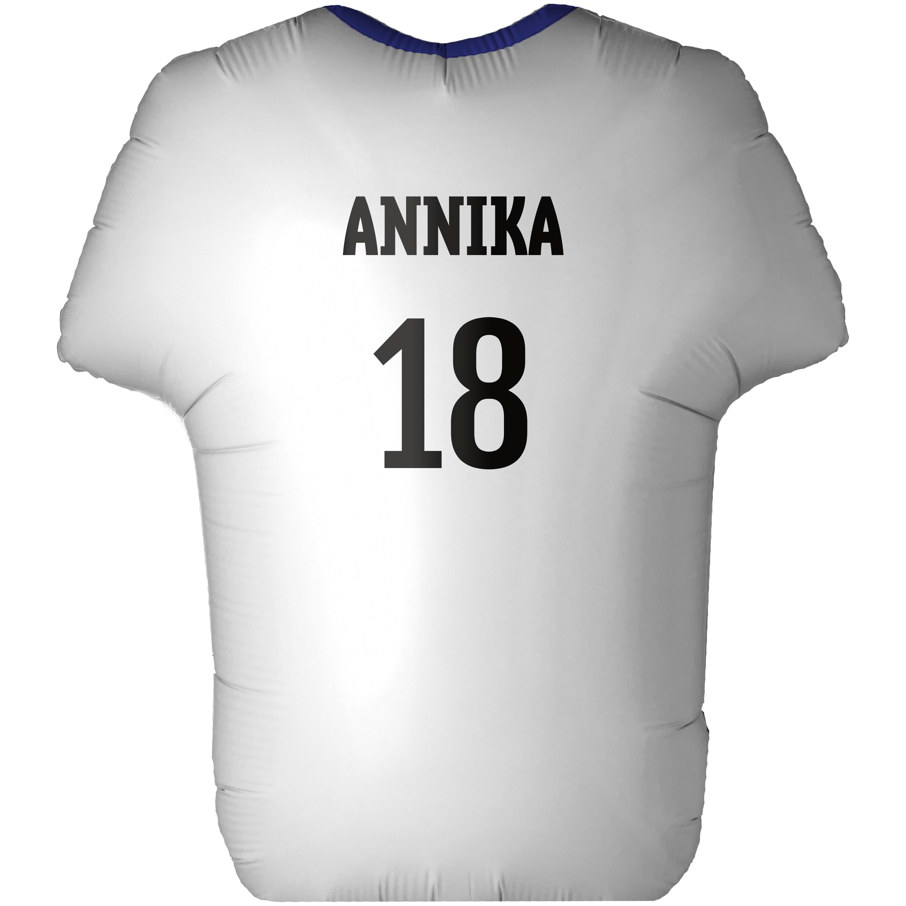Folienballon Individuelles "Fußballtrikot" Weiß, 60cm Folienballon Individuelles "Fußballtrikot" Weiß, 60cm