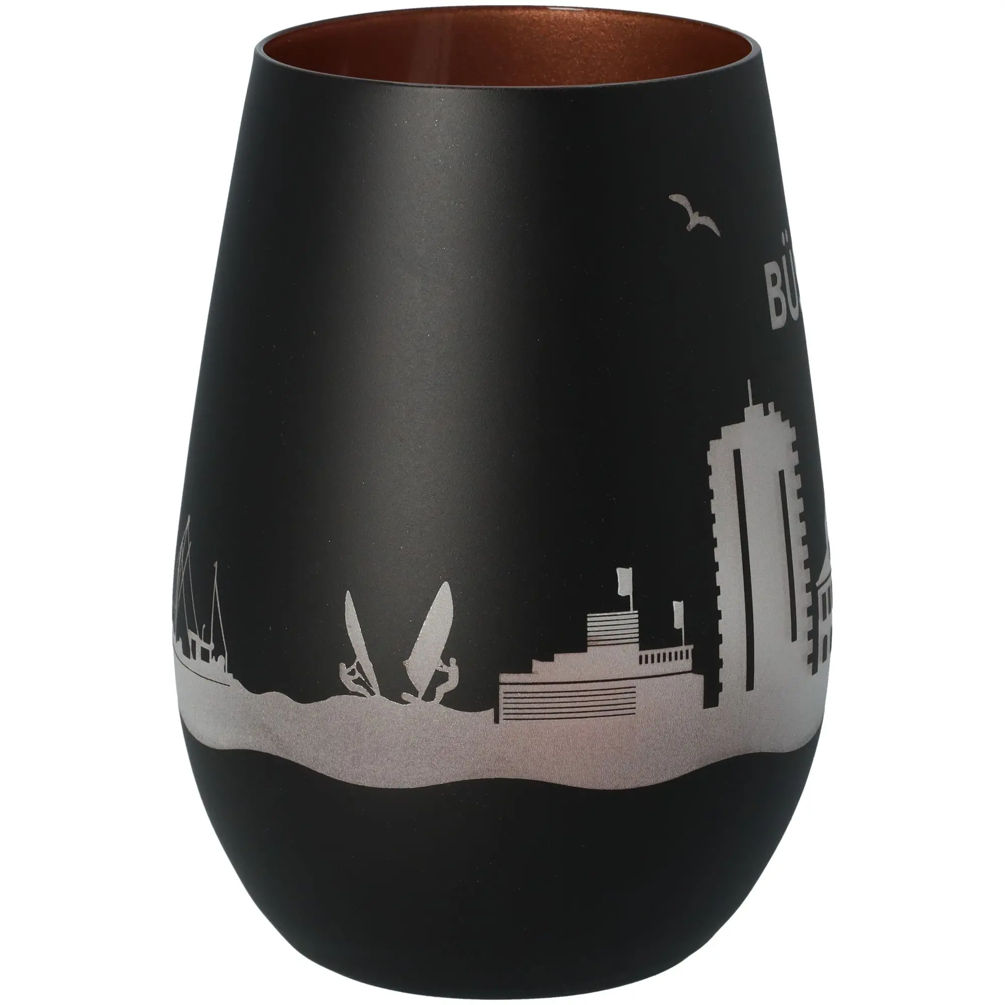 Windlicht Skyline Büsum Schwarz/Bronze