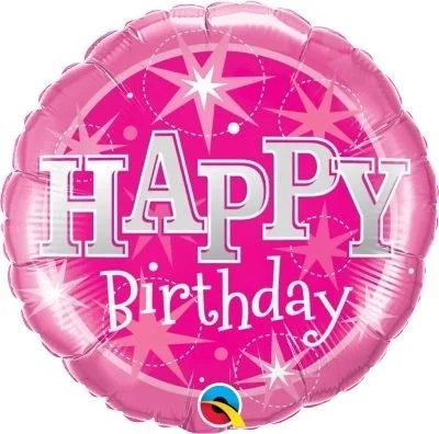 balloon, birthday, pink, holographic, decorative